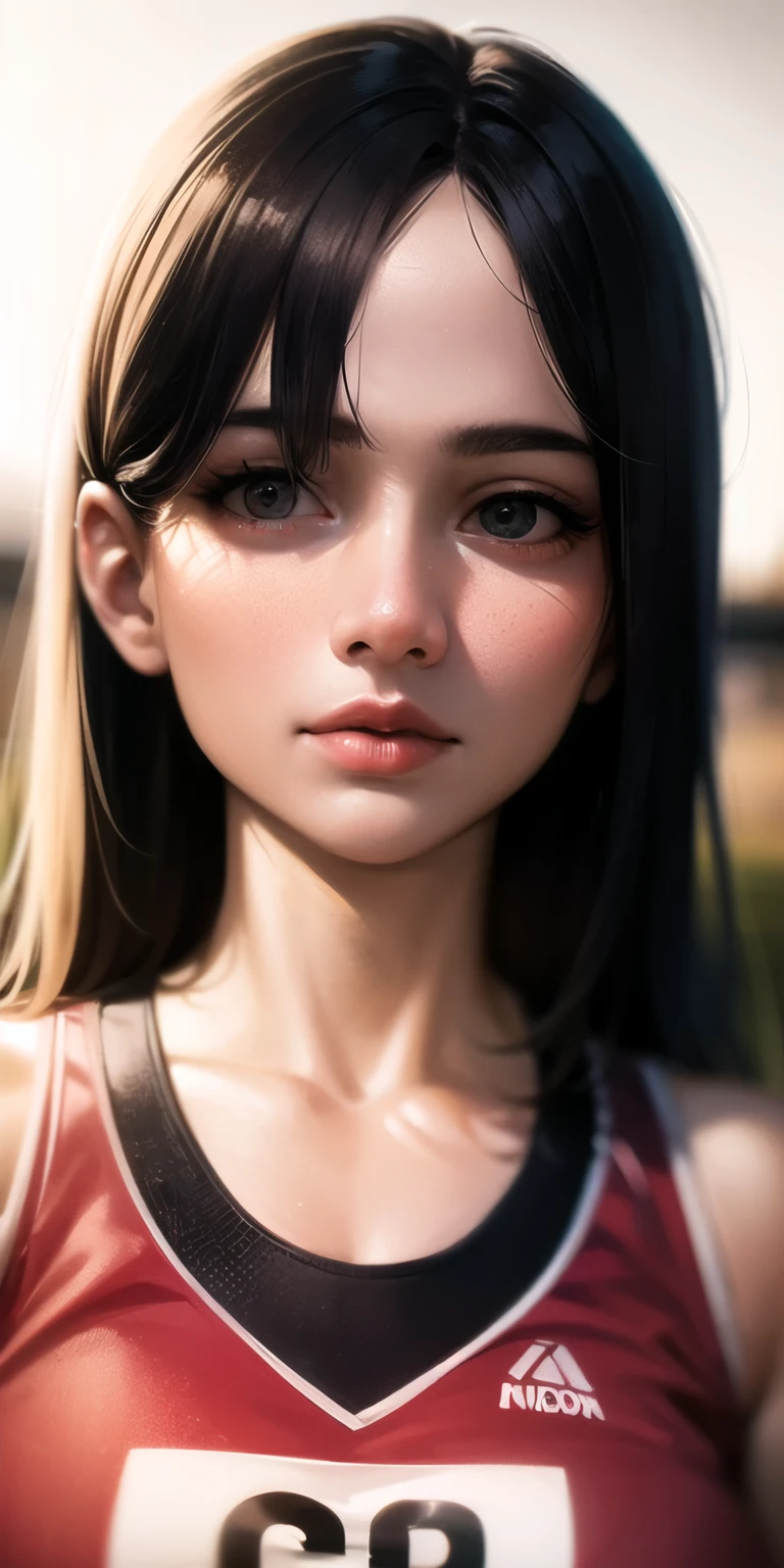 beautiful mature Indian college girl, in track outfit, outside on track field, ((slim, )), photorealistic, photo, masterpiece, realistic, realism, photorealism, high contrast, photorealistic digital art trending on Artstation 8k HD high definition detailed realistic, detailed, skin texture, hyper detailed, realistic skin texture, armature, best quality, ultra high res, (photorealistic:1.4),, high resolution, detailed, raw photo, sharp re, by lee jeffries nikon d850 film stock photograph 4 kodak portra 400 camera f1.6 lens rich colors hyper realistic lifelike texture dramatic lighting unrealengine trending on artstation cinestill 800,