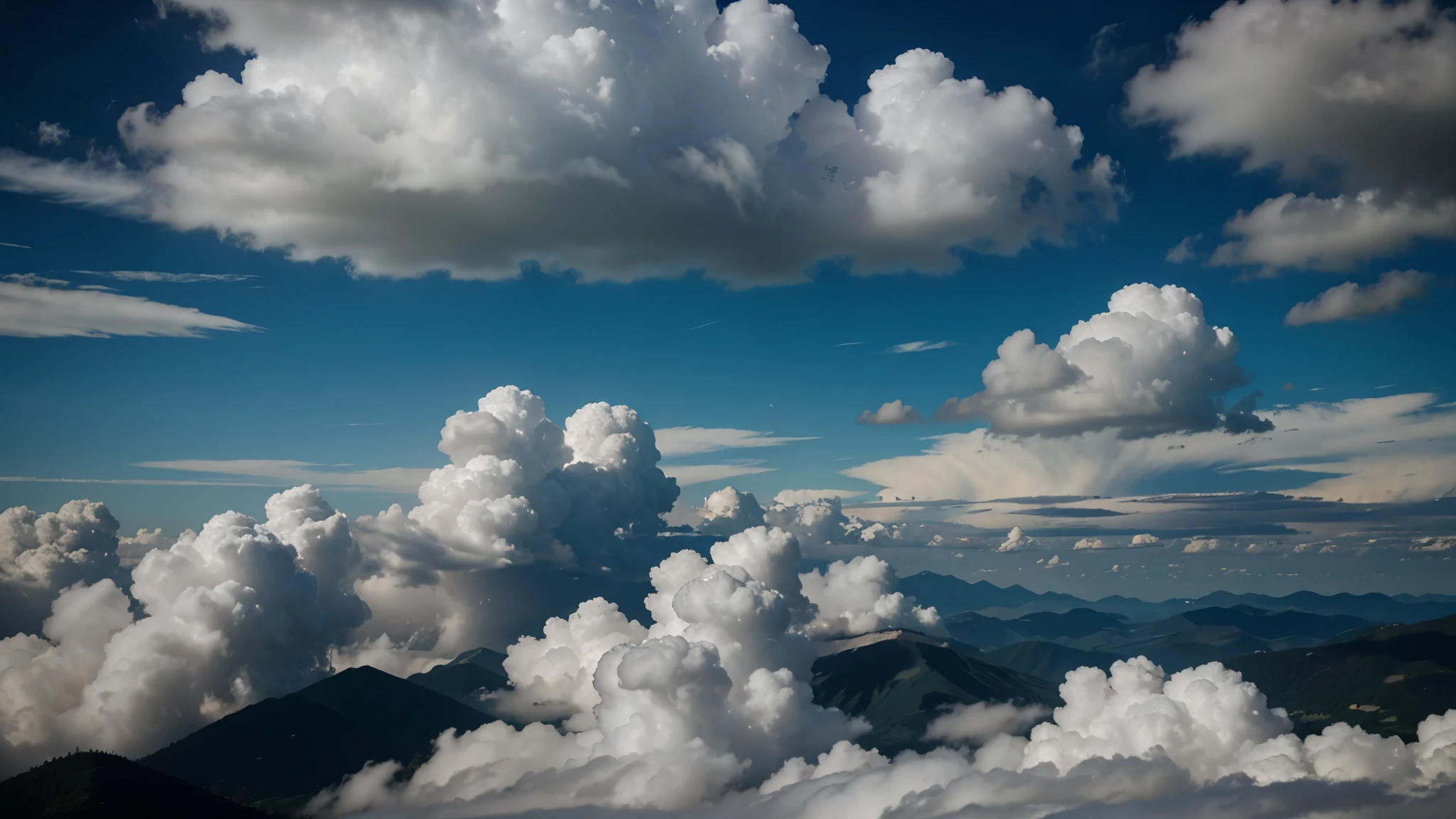 Mammatus Clouds: Unique, pouch-like cloud formations often seen after a storm. These remarkable cloud formations, resembling hanging pouches, appear in the aftermath of a storm like pockets of earthly wonder suspended in the sky. This breathtaking photograph showcases the vividness and intricacy of the mammatus clouds, their velvety textures seemingly inviting you to reach out and touch them. Each pouch-like cloud is exquisitely defined, radiating with a delicate mix of soft whites and subtle grays, creating a mesmerizing contrast against the deep, darkened stormy backdrop. The impeccable clarity and rich hues of this image immerse viewers in the mystifying charm of nature's fleeting spectacle.