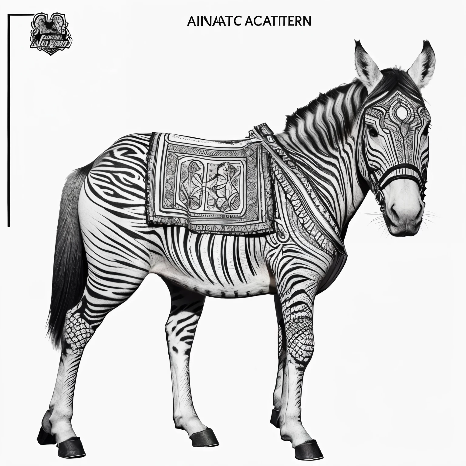 Detailed animal patterns for adult coloring sheet