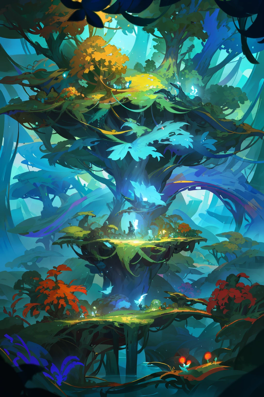 In the background, an enchanting scene of game development unfolds. Three to eight captivating games grace the canvas, each in various stages of creation. Developers huddle over desks, fingers dancing across keyboards, bringing their visions to life. Monitors flicker with vibrant colors and intricate graphics.

Game one: A 3D platformer with lush forests, majestic mountains, and curious creatures. An artist meticulously crafts a new character - a hero clad in a vibrant outfit, complete with a trusty steed.

Gametwo: A puzzle game filled with mesmerizing landscapes and intricate mechanisms. A programmer hones her logic skills,