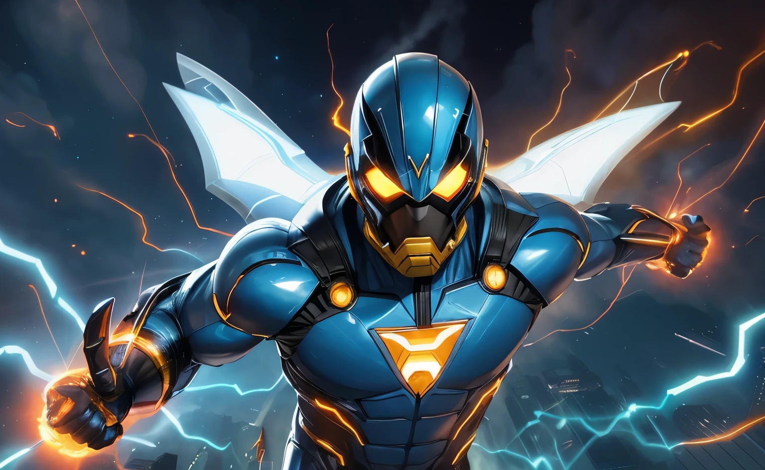 When scientist David Clarke discovers an energy source that can protect the city from threats, decide usarla para el bien. His streamlined suit and glowing mask give him an imposing appearance as he flies through the skies. His powers include the ability to manipulate kinetic energy and telekinesis..