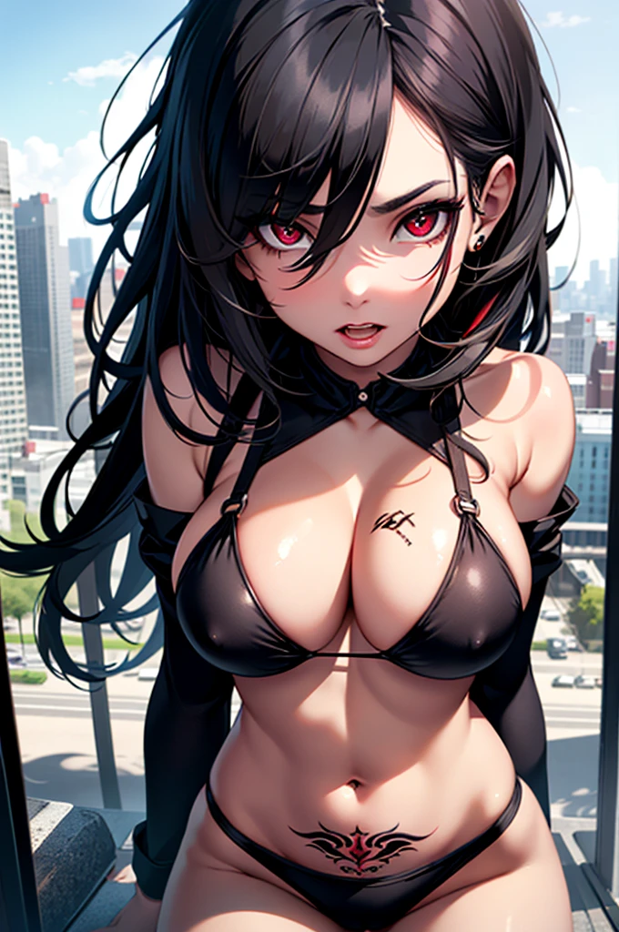 
1girl, (masterpiece), best quality, expressive eyes, perfect face, high quality,
Beautiful girl, , smooth skin, succubus, crotch tattoo, black hair, ultra realistic, 8K, HD, black bikini, perfect, unique perspective, realistic, natural, city, realistic image, red eye, big breast