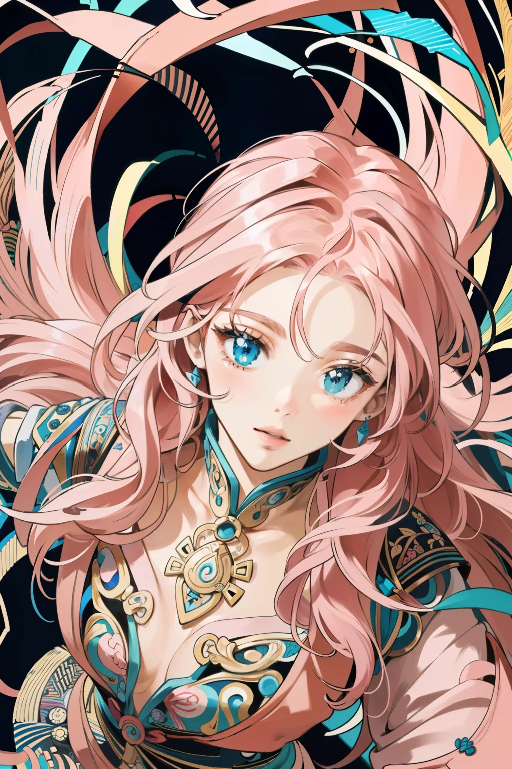 Official Art, unity 8k wallpaper, Super detailed, beautifully、aesthetic, masterpiece, Highest quality, Chinese style, (zenTangle, Mandala, Tangle, enTangle), Flower Ecstasy, One girl, Very detailed, Dynamic Angle, Cowboy Shot, The most beautiful form of chaos, elegant, Brutalist design, Vibrant colors, Romanticism, James Jean, Robbie Dowie Anton, Ross Tran, Francis Bacon, It was freezing cold, Adrian's genius, Petra Cortright, Gerhard Richter, takato yamamoto, Ashley Wood, Atmospheric