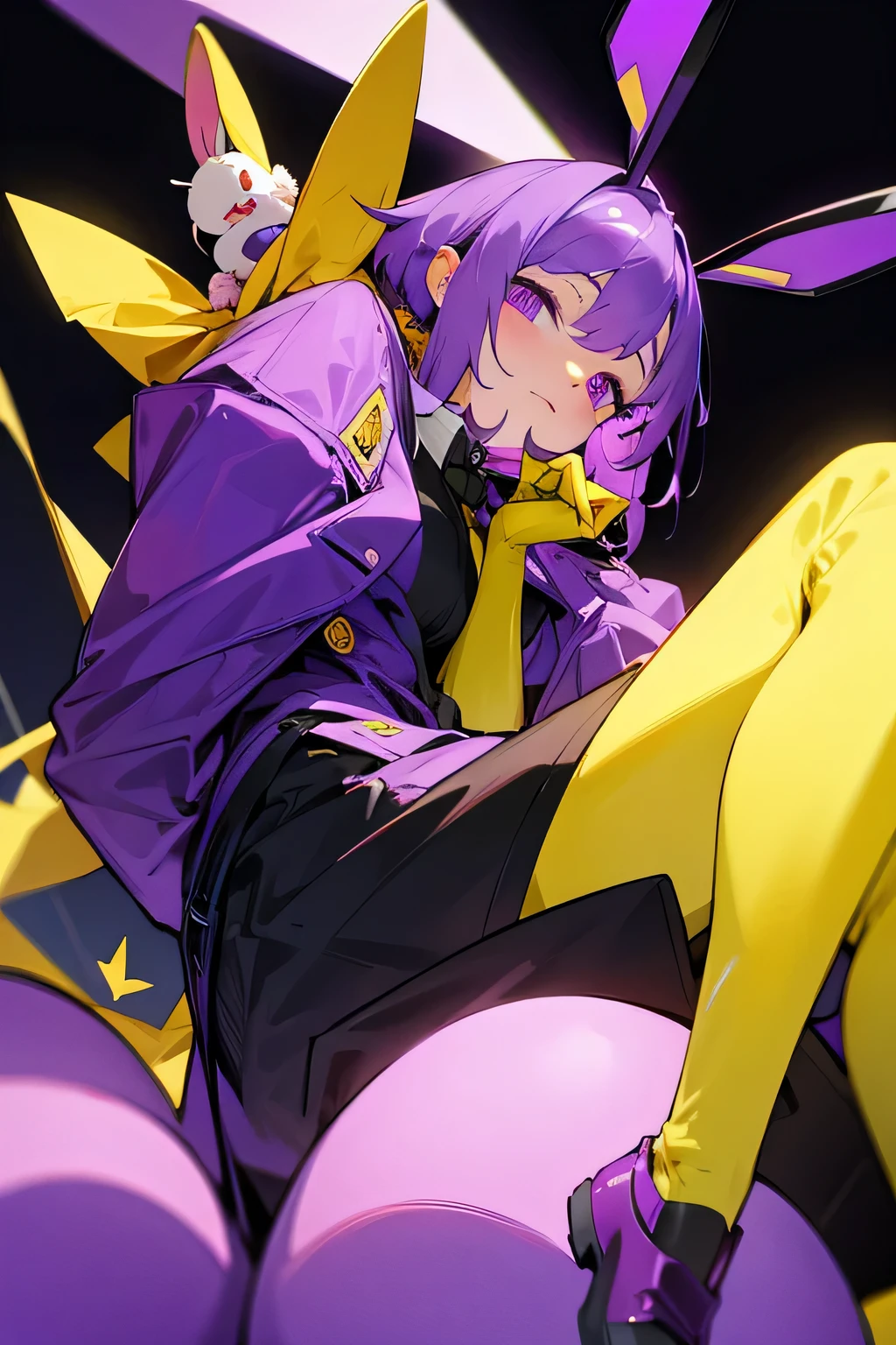 amarillo_hombre_conejito, purple_ojos, purple_cabello