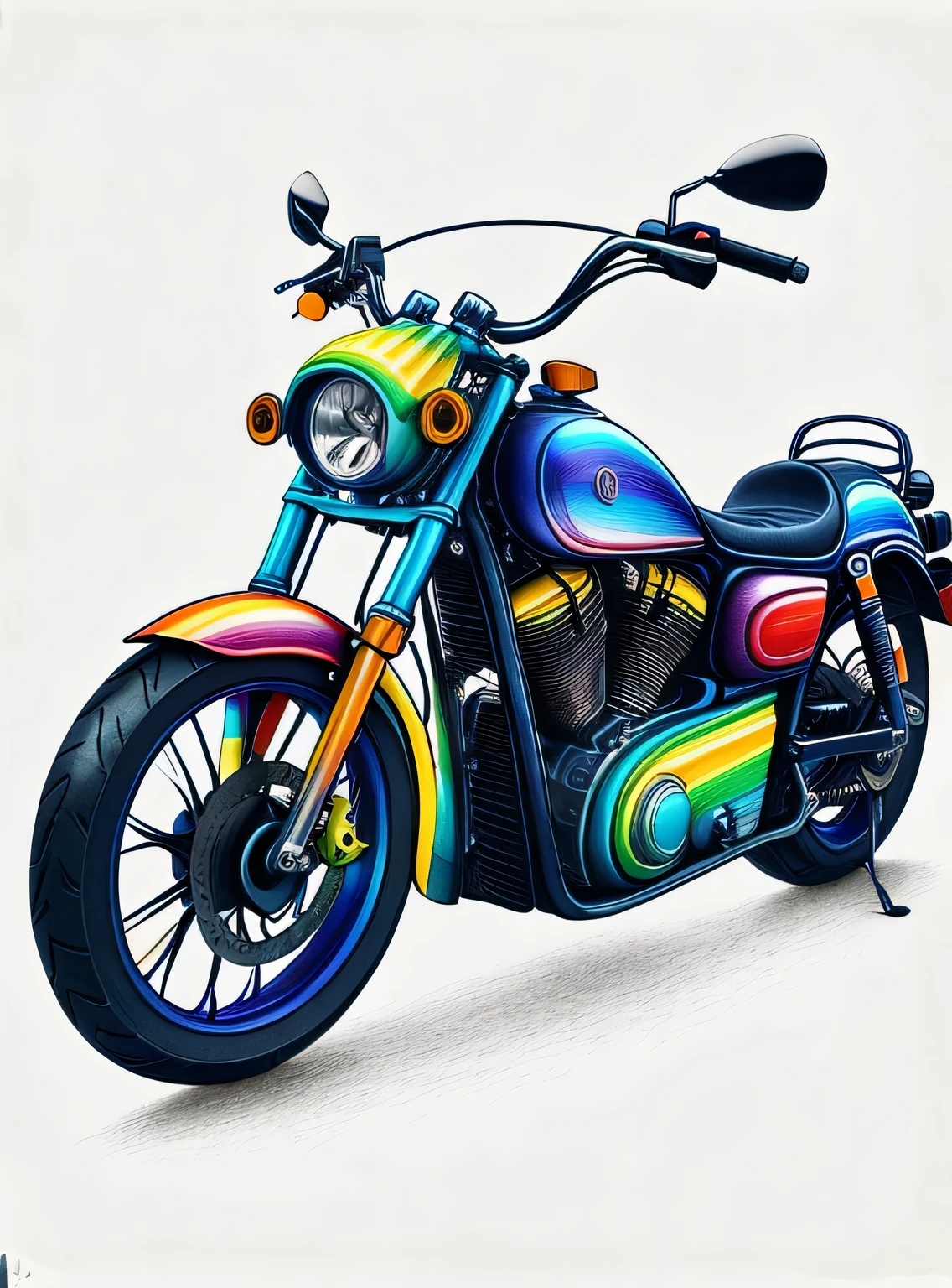 Motocicleta RainbowPencilRockAI