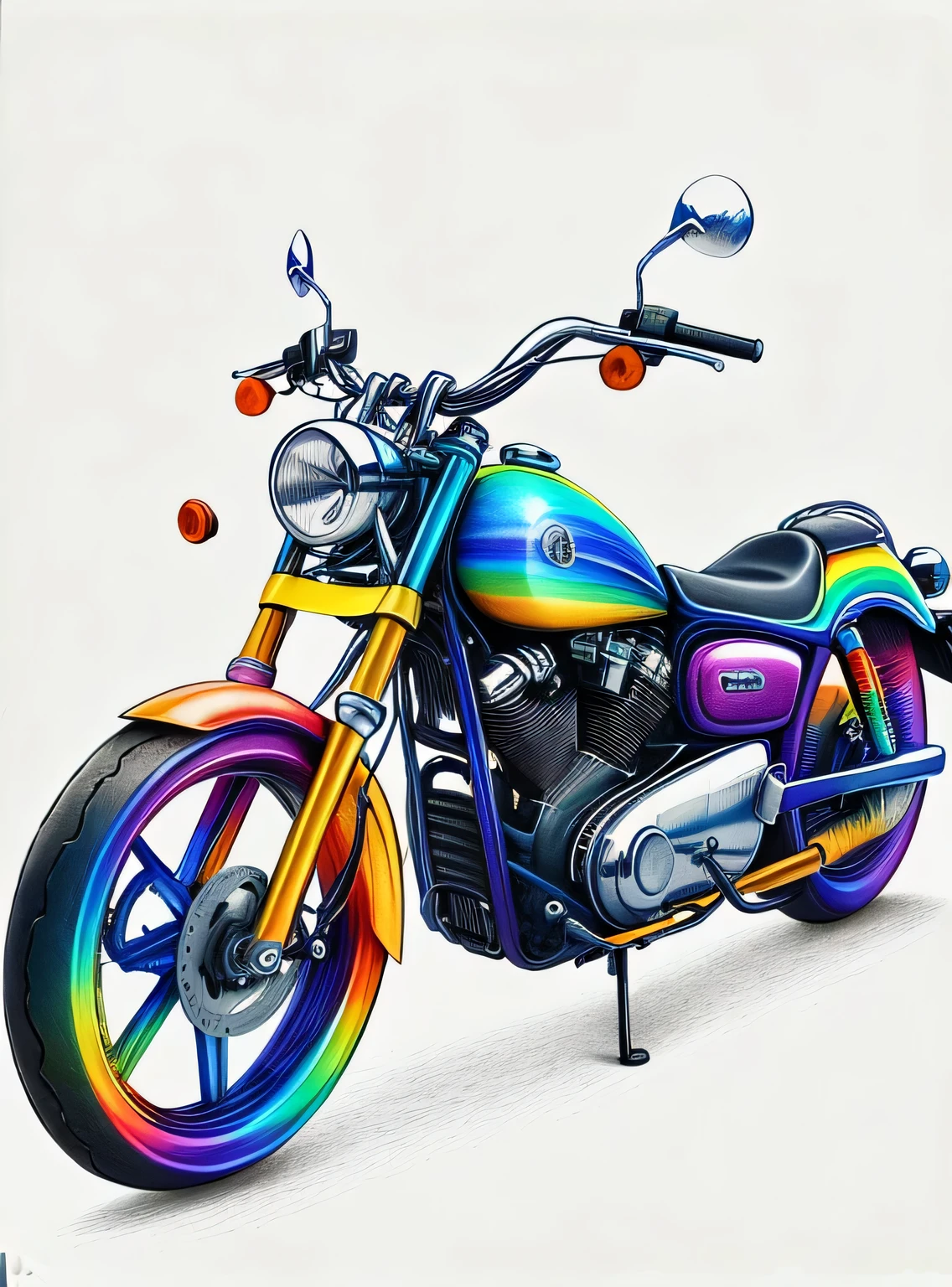 Motocicleta RainbowPencilRockAI