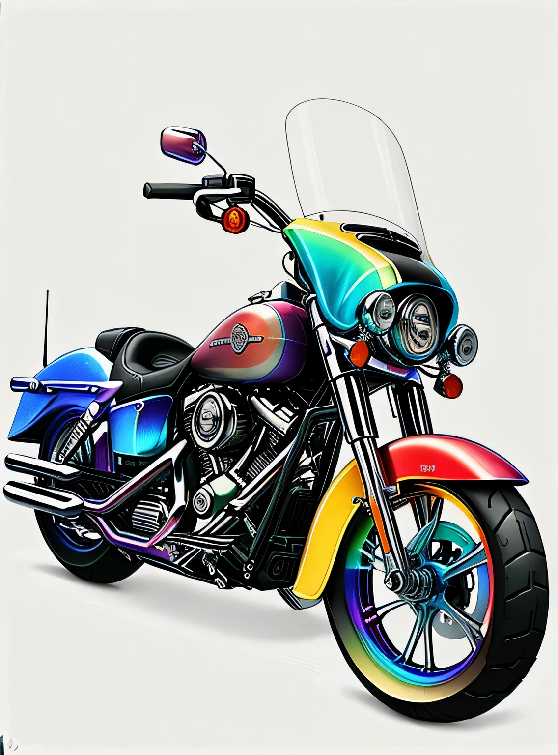 RainbowPencilRockAI motocicleta Harley-Davidson