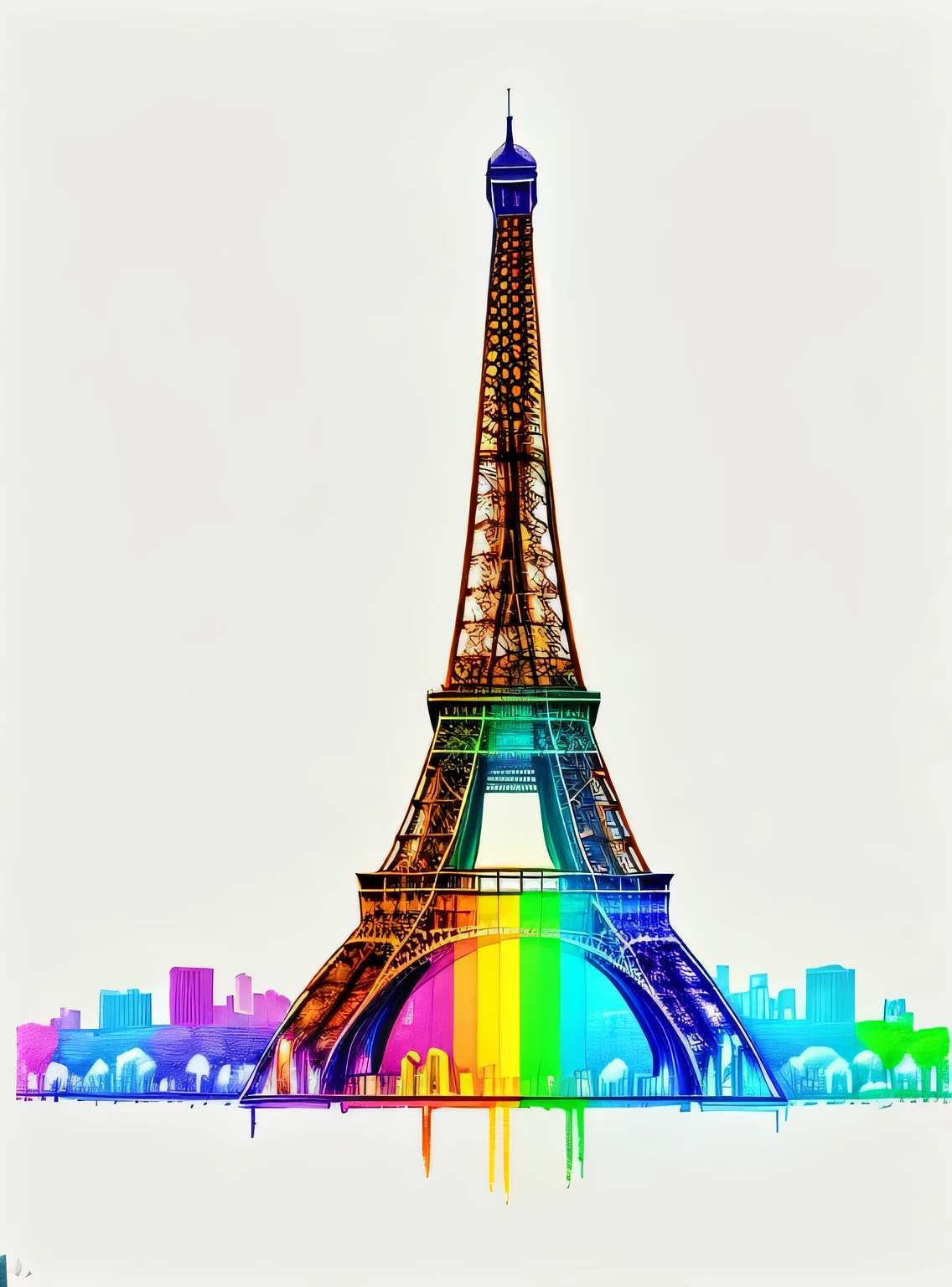 Torre Eiffel RainbowPencilRockAI