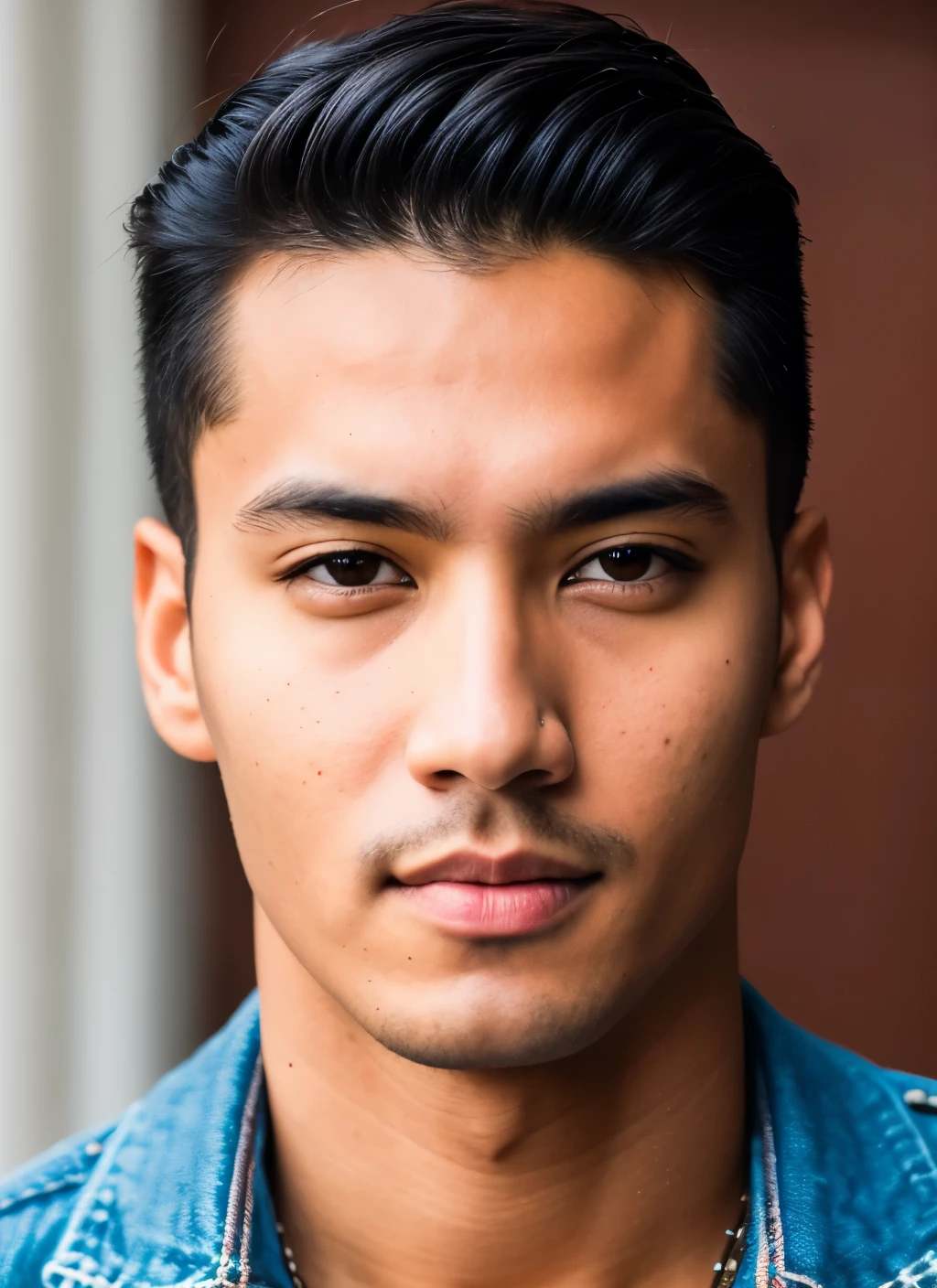 RAW photo, a (potrait:1.2) of a very handsome man, (high detailed skin:1.2), 8k uhd, dslr, soft lighting, high quality, film grain, Fujifilm XT3