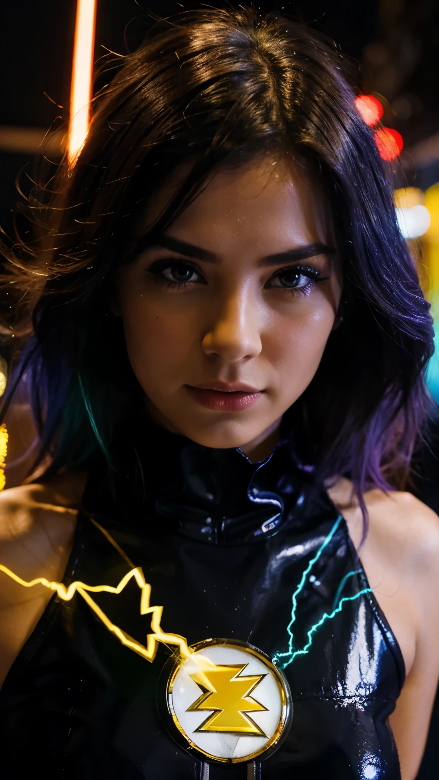 Beautiful Colorful Electric Flash Woman