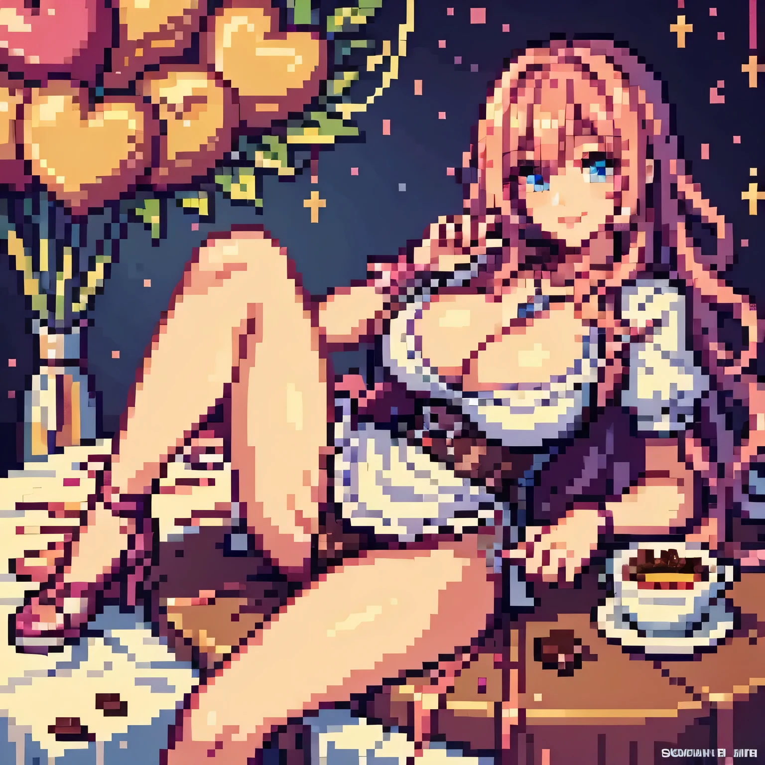 lightning,Final Fantasy,Pink Blonde,medium hair,light perm hair,curly hair on one side,disappoint one'bangs,beautiful blue eyes,beautiful and high nose,super high quality,super high quality,masterpiece,digital single lens reflex,realistic,Detailed details,vivid details,depicted in detail,detailed face,Detailed details,Super detailed,realistic skin texture,based on anatomical basis,perfect anatomy,anatomically correct hand,anatomically correct fingers,Complex 3D rendering,Huge ,sexy pose,White Ruffled Shirt,pink apron,black maid outfit,Put it in a nice photo frame and display it,land of sweets,ファンタジーなland of sweets,Valentine's Day,have some delicious chocolate,luxury sweets house,Colorful chocolate,豪華なValentine's Day,luxury,heart mark balloon,colorful sweets room,Colorful macarons,Valentine gift box,mysterious snow scene,fantastic morning sun,Fantastic blue sky,It's snowing,beauty like a painting,Take a full body photo,9 head body,pink lip,beautiful curly hair,luxury necklace,emphasize the beautiful whole body,beautiful nails,High leg thong,smile,