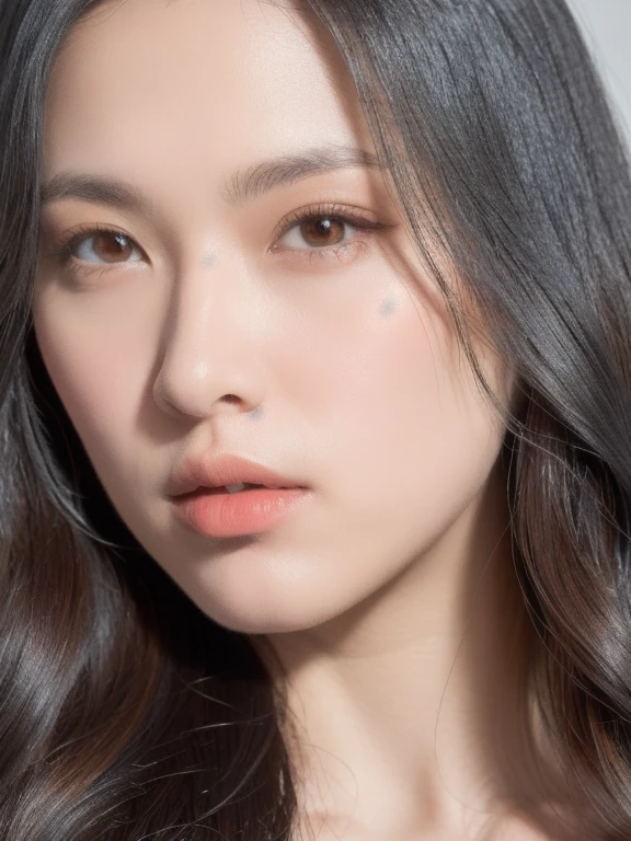 (realistic、masterpiece、Best Quality、8K、highres、high resolution:1.3)、1 girl、Big breasts、white bikini、looking at viewers、super fine face and eyes、long hair、 exposed cleavage、upper body、