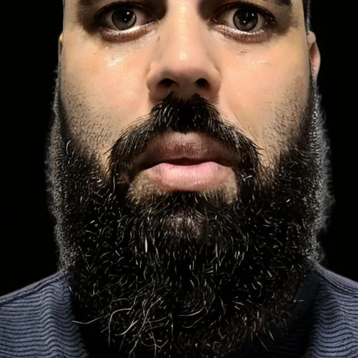 (masterpiece, best quality:1.2), 1boy,
facial hair,
realistic portrait,
35 yo,
manful,
Endomorph body,
beard,
220 lbs,
detailed face,
detailed nose,
Hyper-realistic,
RAW,
textured skin,
UHD, 
real life insert,
facial hair,
male focus, 
photorealistic,
very short hair,
reamer piercing on the left ear,
brow greend eyes,