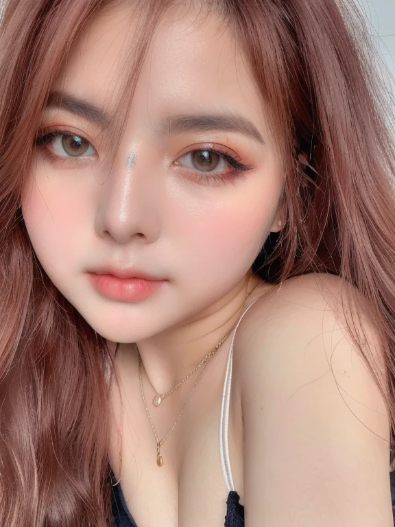 (realistic、masterpiece、Best Quality、8K、highres、high resolution:1.3)、1 girl、Big breasts、white bikini、looking at viewers、super fine face and eyes、long hair、 exposed cleavage、upper body、