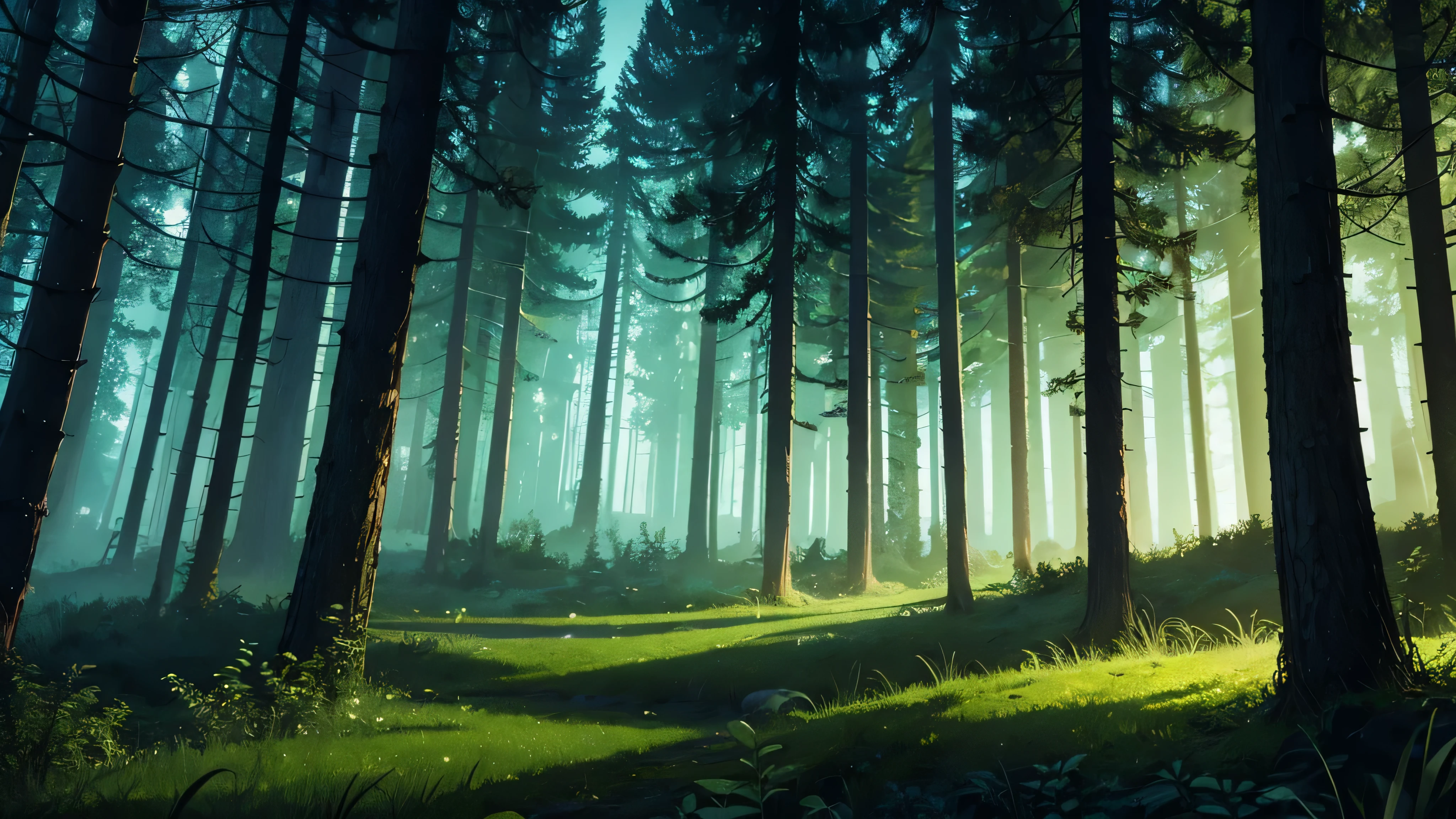 the forest, night