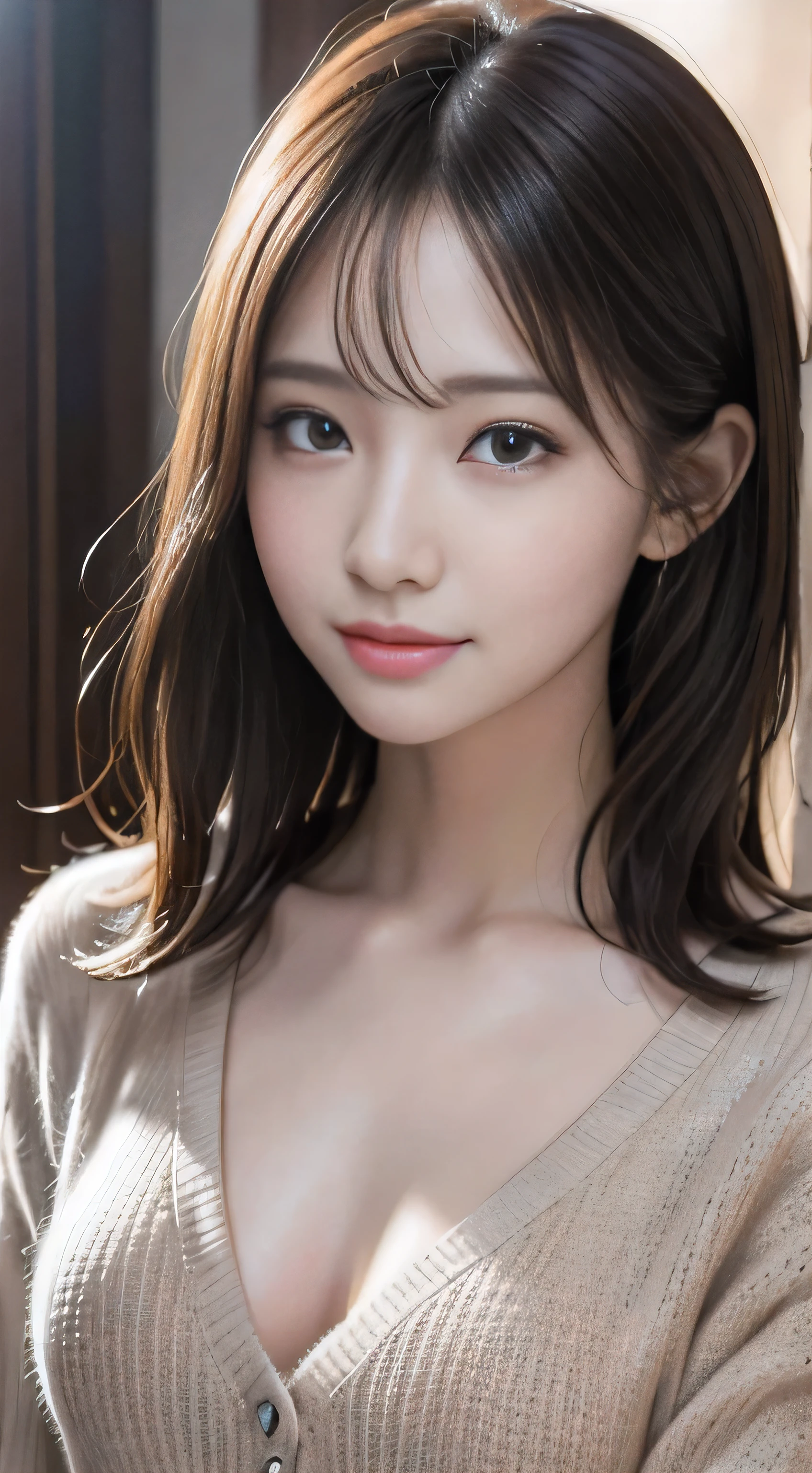 table top、highest quality、figure、 super detailed、finely、 High resolution、8k wallpaper、完璧なダイナミックな構figure、31 year old beautiful mature woman、A neat and clean woman、detailed face、fine eyes、rough skin、faint smile、small breasts、bold sexy pose、Winter casual wear、