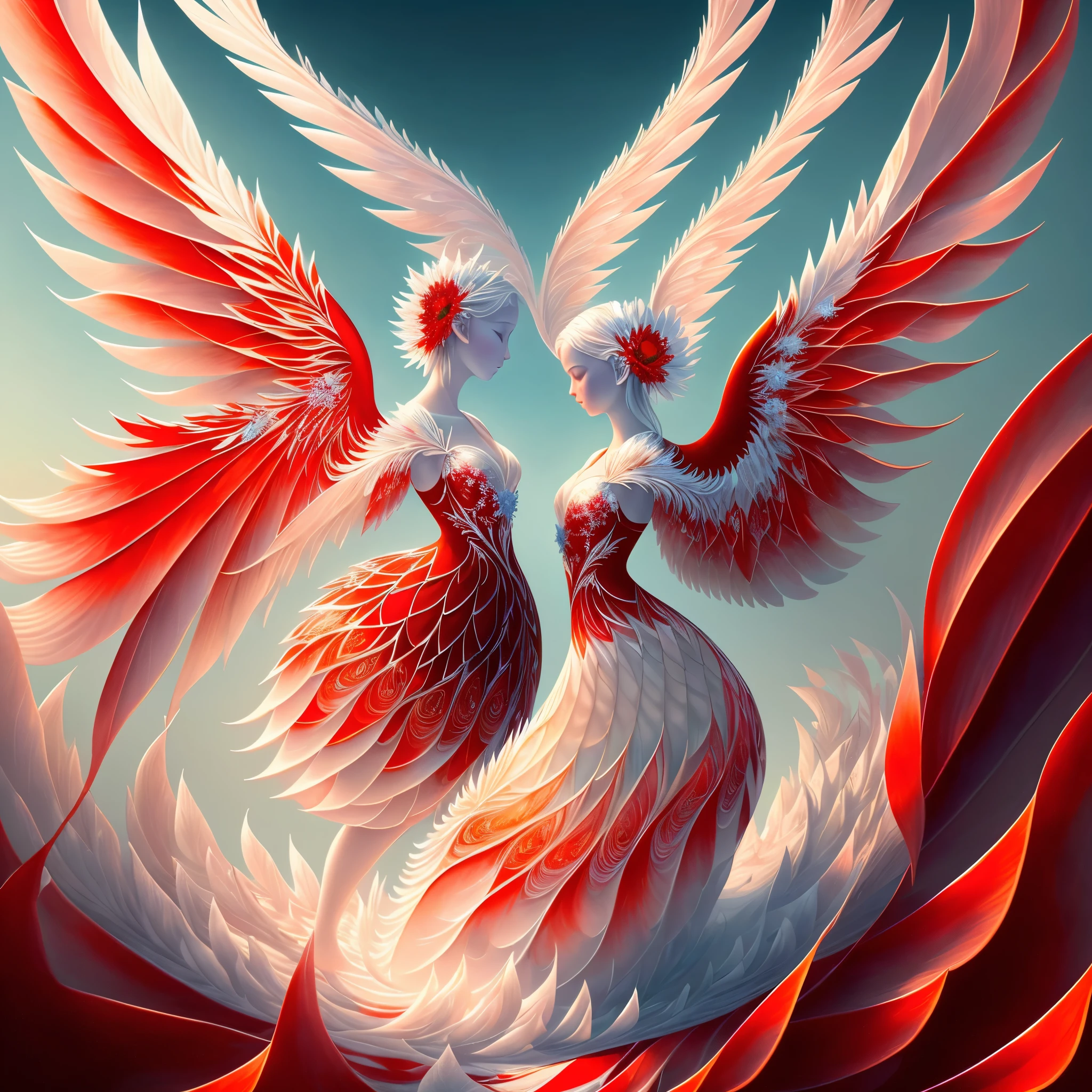 "Na fascinante obra de arte conhecida como 'Frozen Flames', uma [borboleta incrivelmente detalhada] emerge em toda a sua majestade, its finely crafted wings capture a magical fusion between ice and fire, displaying a stunning palette of icy white and fiery red. Every tiny detail is a mesmerizing dance of contrasts, a stunning representation of the duality between serenity and passion. This work not only delights the eyes, but also evokes a feeling of ephemerality, lembrando-nos da delicadeza e da transitoriedade da vida."