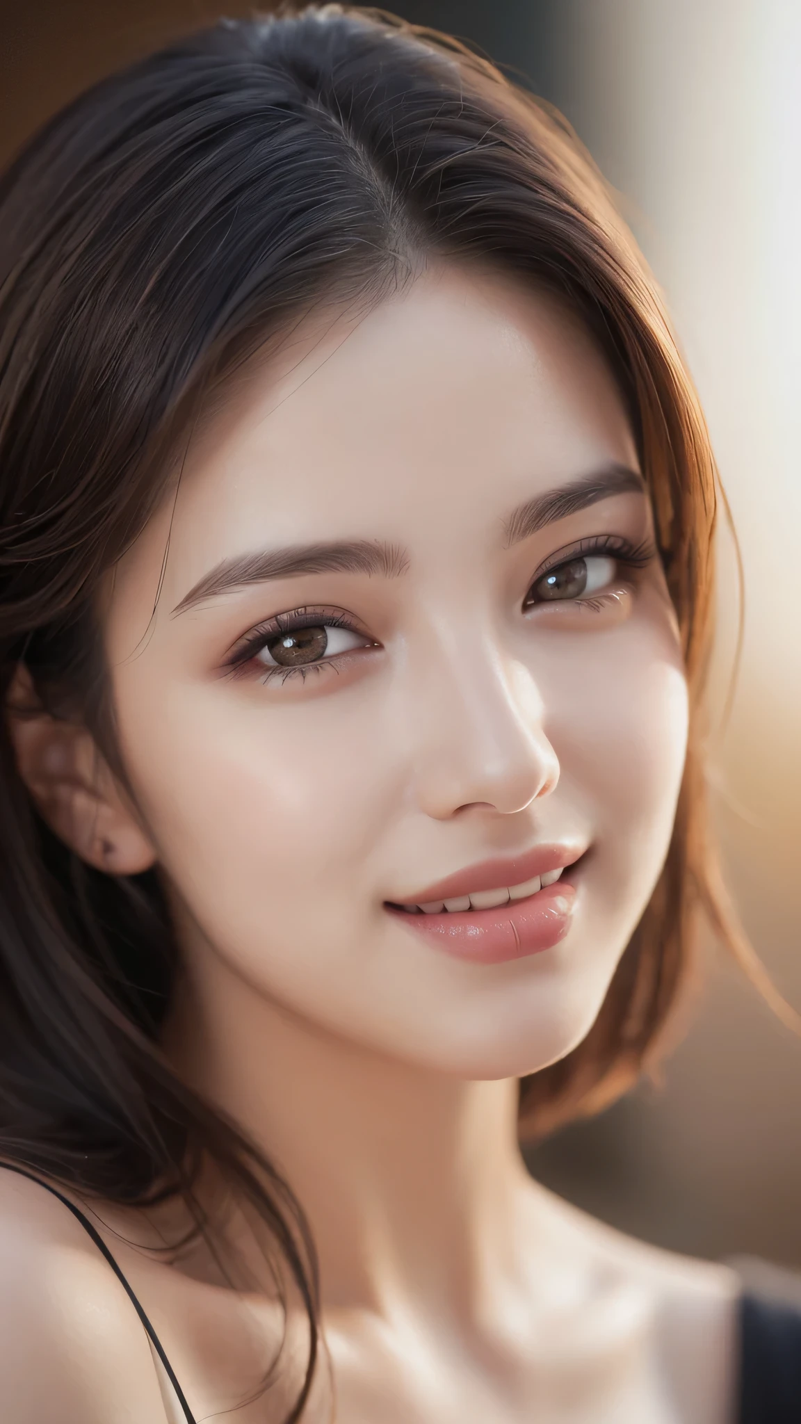 1woman, (Ultra realistic, high res), (highly detailed eyes, highly detailed hair, highly detailed face, highly detailed plump lips), (off shoulder), upper body, caute smile, (best quality:1.4), Raw photo, (realistic, photo-realistic:1.37), professional photography, cinematic light, (fine face: 1.2),