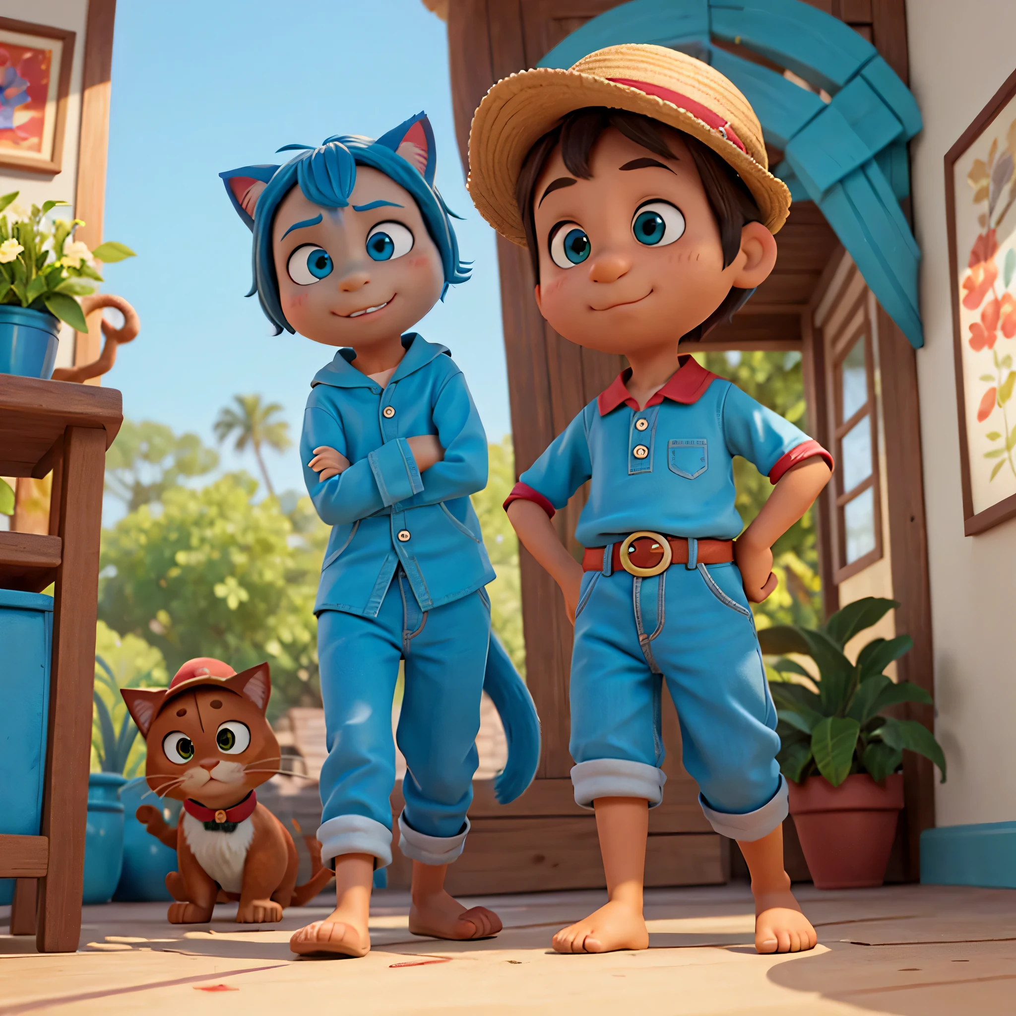 Crie um gato Bombay  colorido com muitos detalhes no estilo pixAR