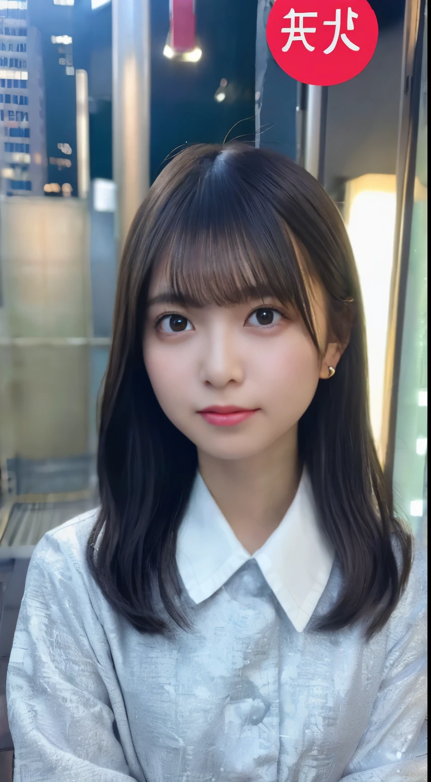 mix 4, (8K, Raw photo, best image quality, masterpiece: 1.45), (realistic, Photoreal: 1.37), one girl, cute, cityscape, night, rain, Wet, professional lighting, photon mapping, radio city, Physically based rendering, gradient black hair, gray hair, short curly hair, Handsome, with a girl, (((Randomly generated plain clothes))), highest quality photos, High resolution, 1080P, (clear face), (Detailed facial description), (detailed description of hands), (masterpiece), (Detailed CG)、extreme light and shadow、messy hair、master work、Rich details、(detailed facial features)、(highest quality photos)、(Masseter muscle part)、(detailed eye)、look in front of you、thin clavicle、((slender and big))、((Office Looksuit)))、((cute服))、((Shinjuku ward))、(I&#39;ll turn around)、(((first round)))、earrings、big smile、Draw the whole body from the knees、