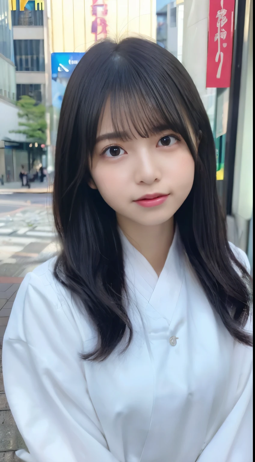 mix 4, (8K, Raw photo, best image quality, masterpiece: 1.45), (realistic, Photoreal: 1.37), one girl, cute, cityscape, night, rain, Wet, professional lighting, photon mapping, radio city, Physically based rendering, gradient black hair, gray hair, short curly hair, Handsome, with a girl, (((Randomly generated plain clothes))), highest quality photos, High resolution, 1080P, (clear face), (Detailed facial description), (detailed description of hands), (masterpiece), (Detailed CG)、extreme light and shadow、messy hair、master work、Rich details、(detailed facial features)、(highest quality photos)、(Masseter muscle part)、(detailed eye)、look in front of you、thin clavicle、((slender and big))、((Office Looksuit)))、((cute服))、((Shinjuku ward))、(I'll turn around)、(((first round)))、earrings、big smile、Draw the whole body from the knees、