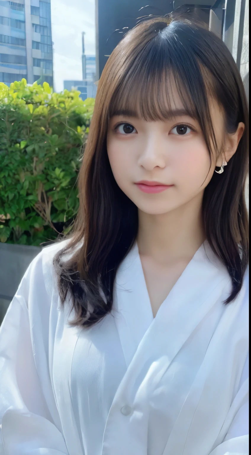mix 4, (8K, Raw photo, best image quality, masterpiece: 1.45), (realistic, Photoreal: 1.37), one girl, cute, cityscape, night, rain, Wet, professional lighting, photon mapping, radio city, Physically based rendering, gradient black hair, gray hair, short curly hair, Handsome, with a girl, (((Randomly generated plain clothes))), highest quality photos, High resolution, 1080P, (clear face), (Detailed facial description), (detailed description of hands), (masterpiece), (Detailed CG)、extreme light and shadow、messy hair、master work、Rich details、(detailed facial features)、(highest quality photos)、(Masseter muscle part)、(detailed eye)、look in front of you、thin clavicle、((slender and big))、((Office Looksuit)))、((cute服))、((Shinjuku ward))、(I'll turn around)、(((first round)))、earrings、big smile、Draw the whole body from the knees、