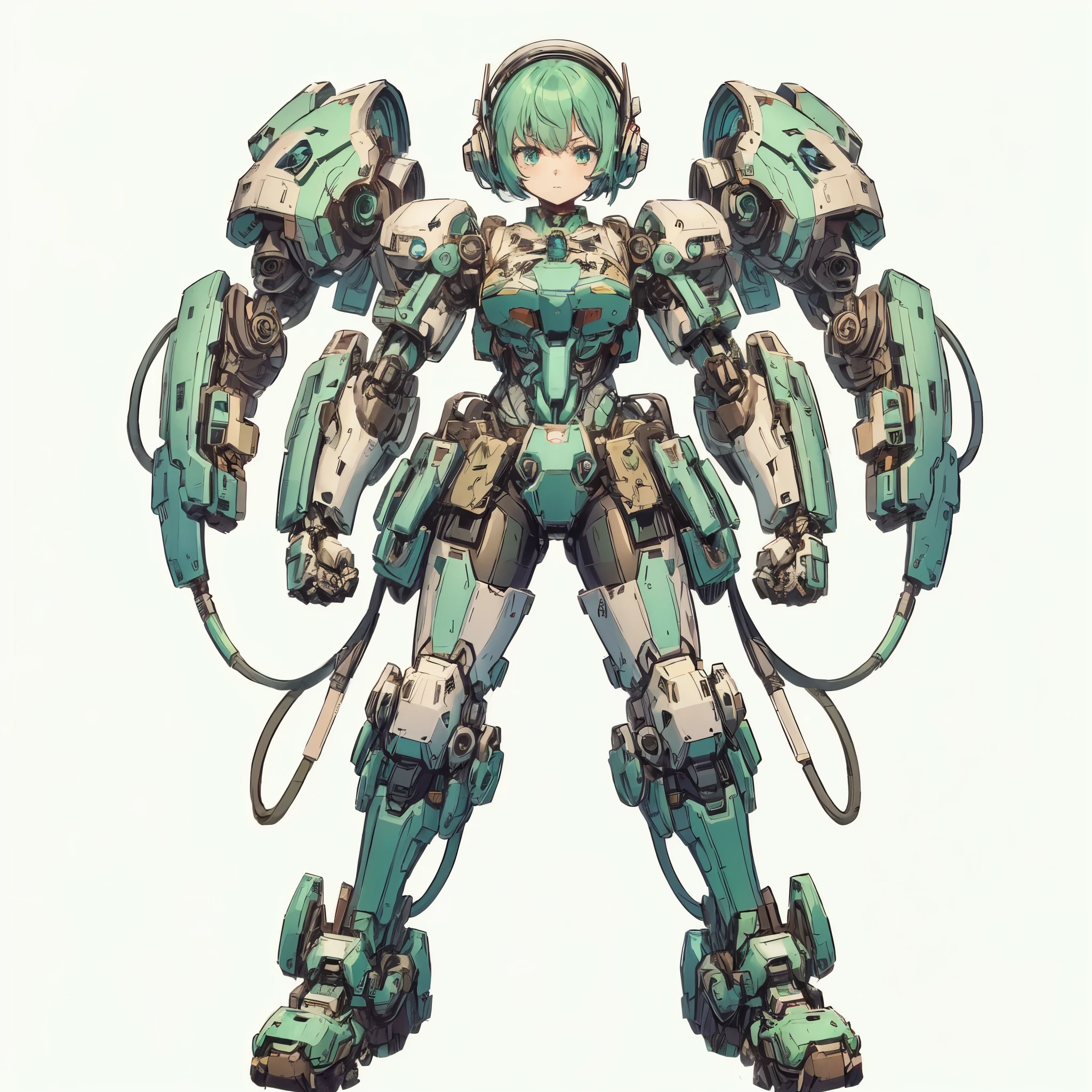 Anime character wearing a green and red suit and a blue and white helmet, female mecha, girl in mecha cyber armor, Anime robot and organic mixed together, fully robotized!! girl, mechanized valkyrie girl, anime manga robot!! anime girl, cool mecha style, Arasaka Kameka, cyberpunk anime girl mech, mecha suit, beautiful robot character design