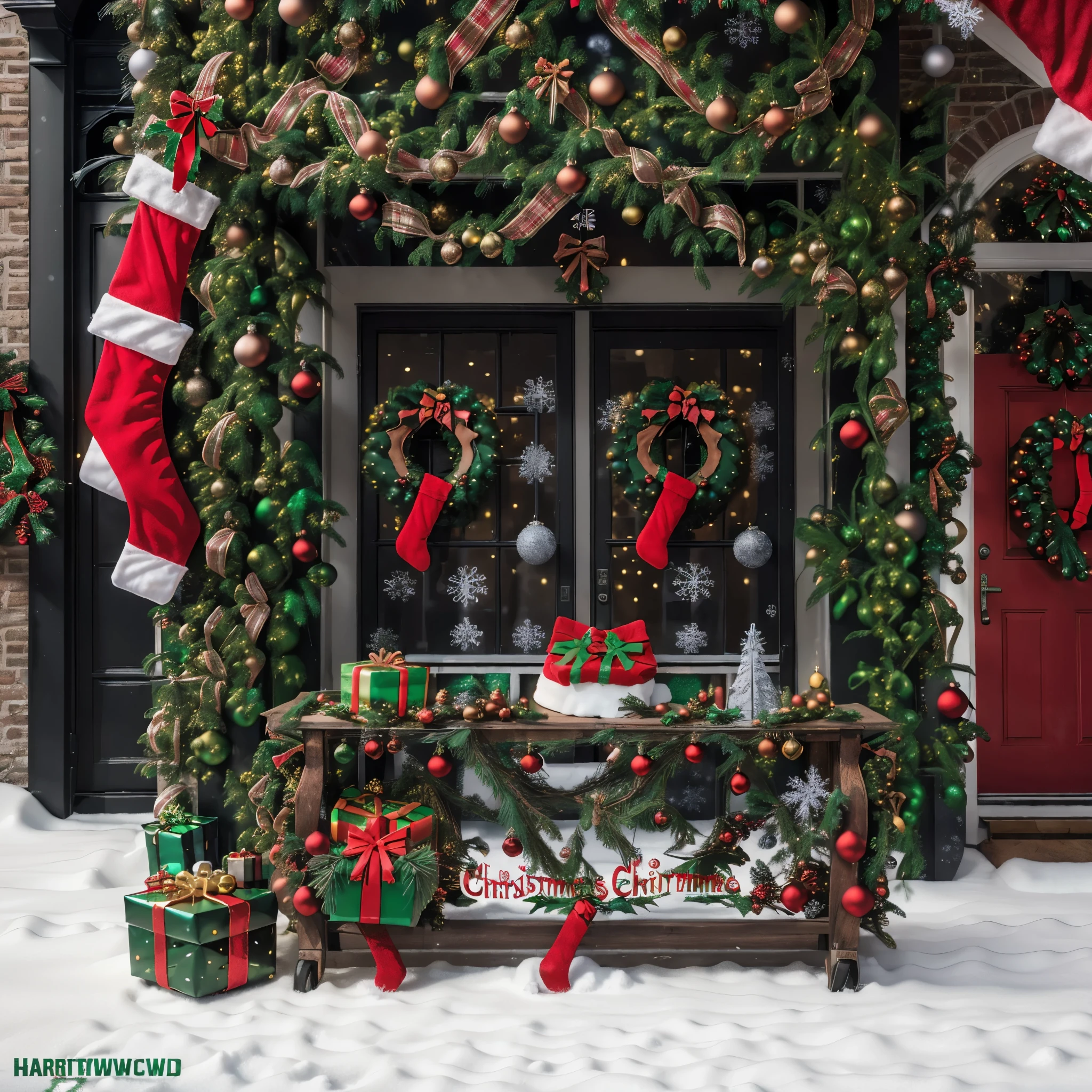 Random scene, (Christmas Hardcorew:1.6), hyper realistic, 8k, vibrant colors, sharp image