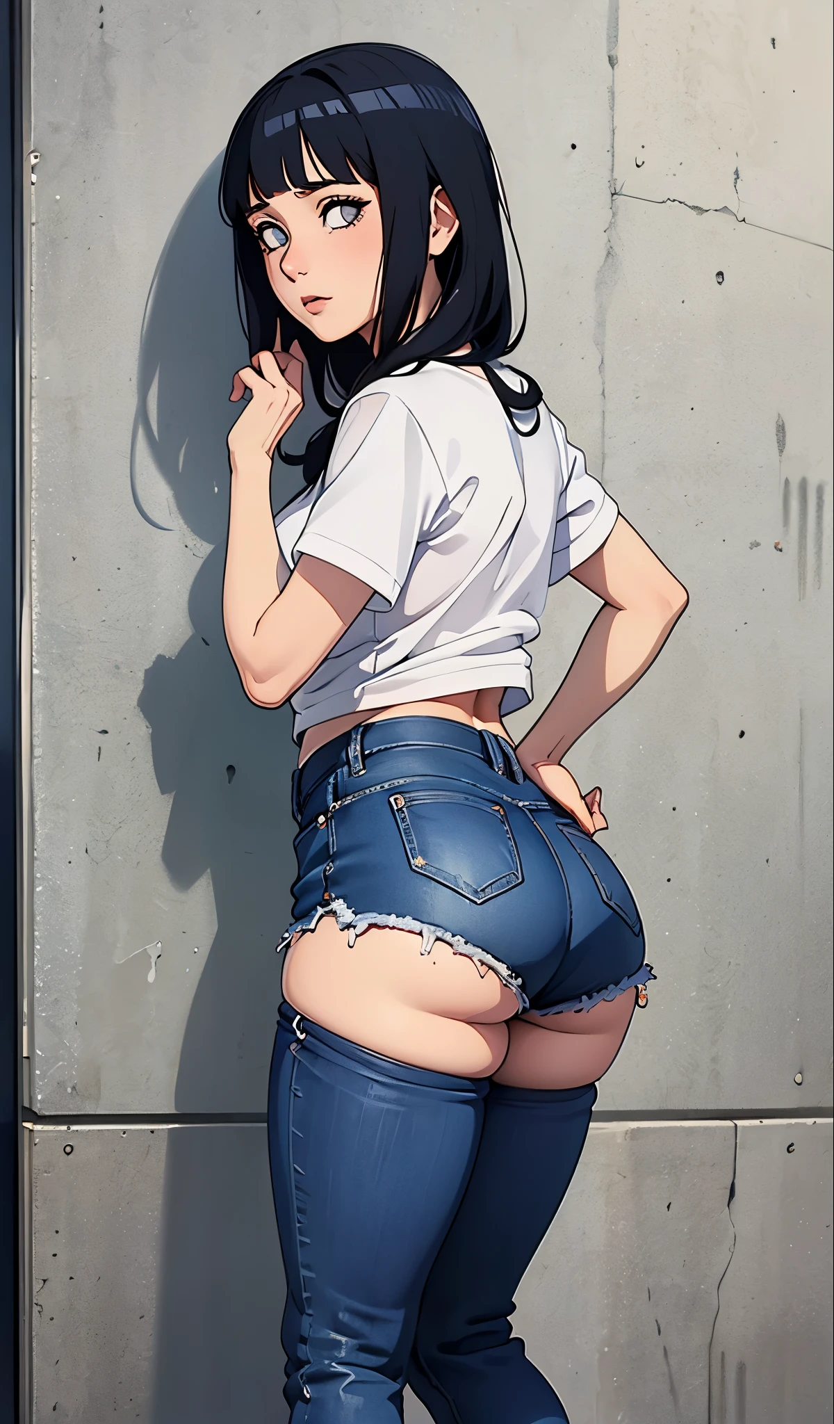 Hinata Hyuga, muito sensual, com roupas de funkeira Lacoste, Oakley Juliet, brasileira, na cidade do rio de janeiro, Brasil, dancing funk, rebolando, bunda grande, pernas grossas, usando um short jeans extremamente curto, showing a piece of ass, Micro Short Curto, usando uma mini blusa, umbigo com pirsing, sneakers Nike, cabelo comprido, caixa de som JBL no fundo, favela no fundo, periferia no fundo, corpo inteiro, muito realista, extremamente Realista, extremamente sexy, 8k, 8k extremamente detalhado), (um extremamente delicado e bonito), (obra-prima), (melhor qualidade: 1.0), (ultra highres:1.0)