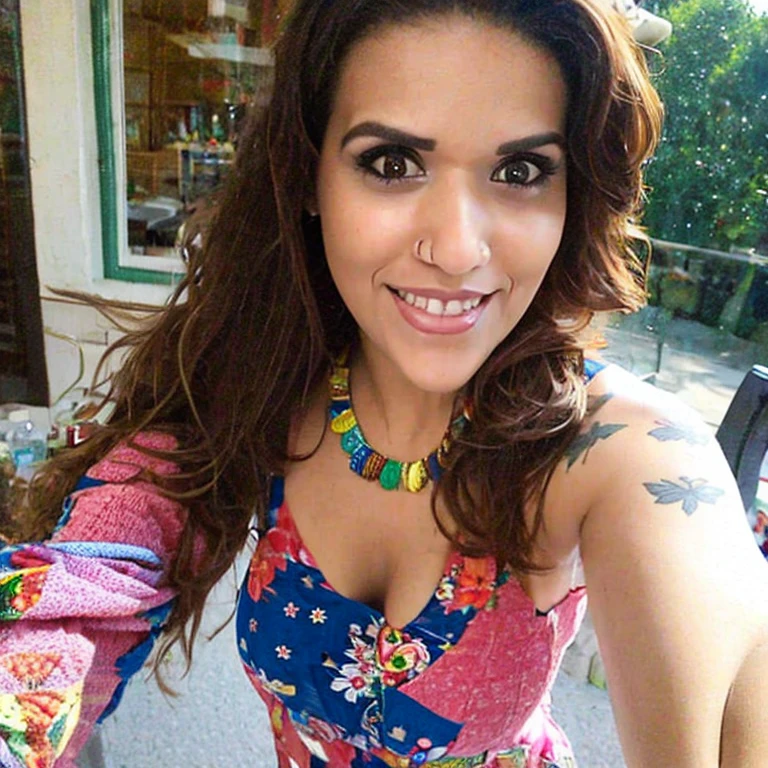 (masterpiece, best quality:1.2), 1girl, solo, wendy, brazilian, cleavege, busty, selfie,