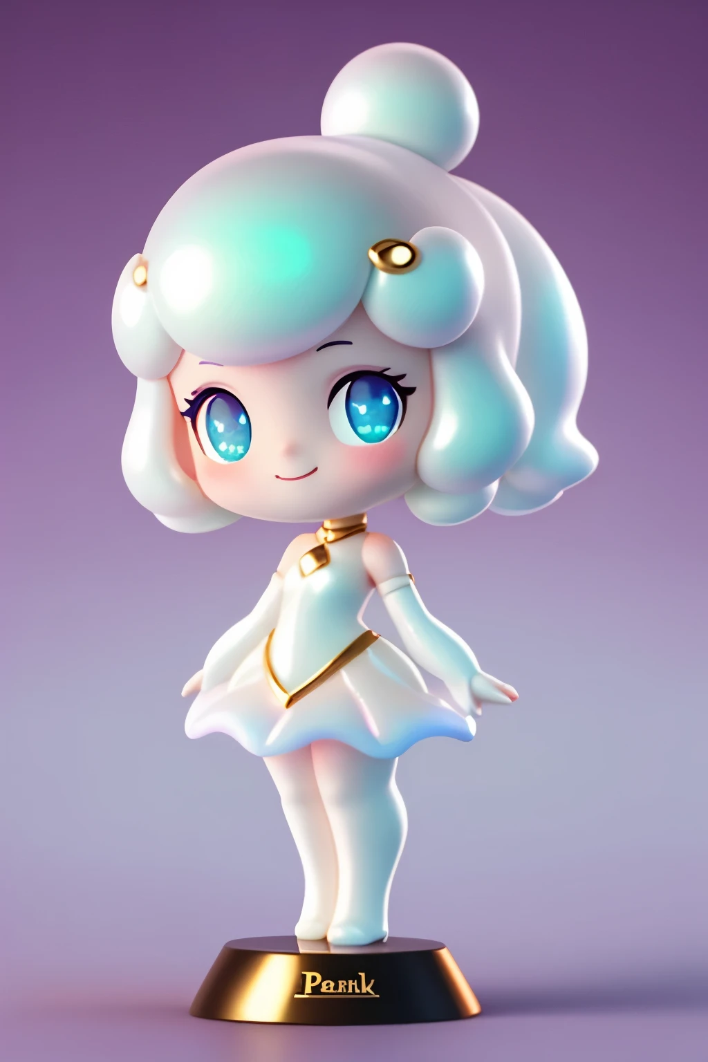 Girl, delicate and defined eyes, delicate and defined smile, opalescent, Pearlescent, Holographic, dark background