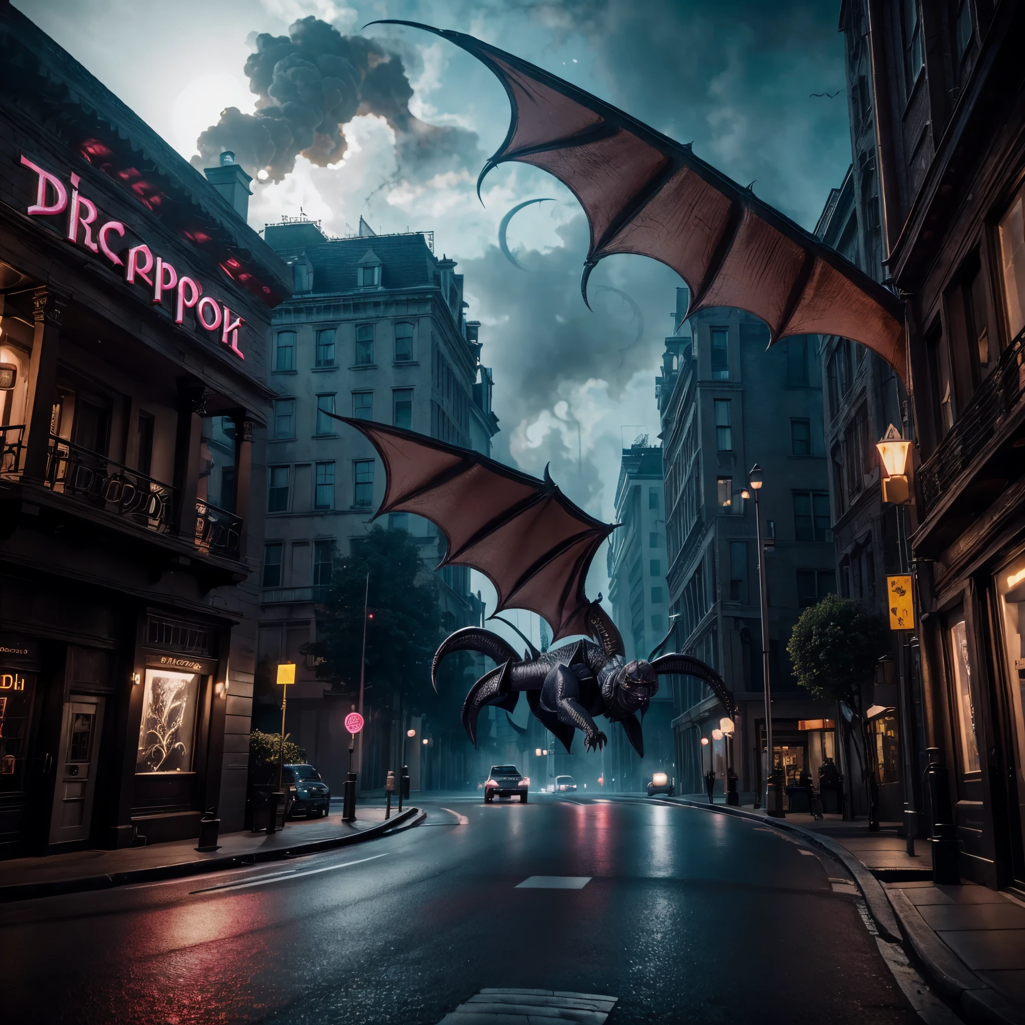 Random scene, (Dracopunk:1.6), hyper realistic, 8k, vibrant colors, sharp image