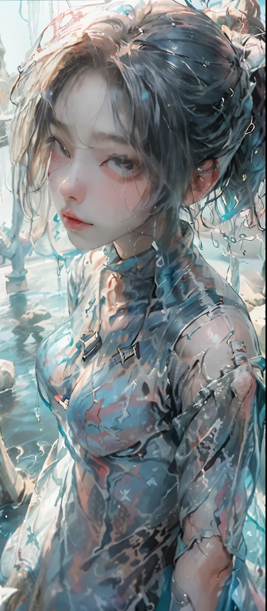 (Best Quality), ((Masterpiece), (Details: 1.6), 3D, HDR (High Dynamic Range), NSFW, ((2 girls love each other, Detailed Skin Texture, Flawless Body, Pale Pubic Hair, Two People Hugging Each Other)), Ray Tracing, NVIDIA RTX, Super Resolution, Unreal 5, Subsurface Scattering, PBR Textures, Post Processing, Anisotropic Filtering, Depth of Field, Maximum Acutance and Acutance, Multilayer Textures, Albedo and Highlight Maps, Surface Shading, Accurate Simulation of Light-Material Interactions, Perfect Proportions, Octane Rendering, Bicolor Light, Large Aperture, Low ISO, White Balance, Rule of Thirds, 8K RAW, Pink puffiness, NSFW, ((2 girls love each other)), (crowd watching), exposed, seductive, sexy, ((Dynamic pose)), (torn clothes: 1.1), (transparent wet clothes: 1.8), (perspective part: 1.8), real rain, wet hair, wet torn panties, (breasts coming out), sweaty skin, blushing, (on stage), (she's wet), (panties off half)Detailed Skin Texture, Flawless Body, Pale Pubic Hair, Two People Hugging Each Other