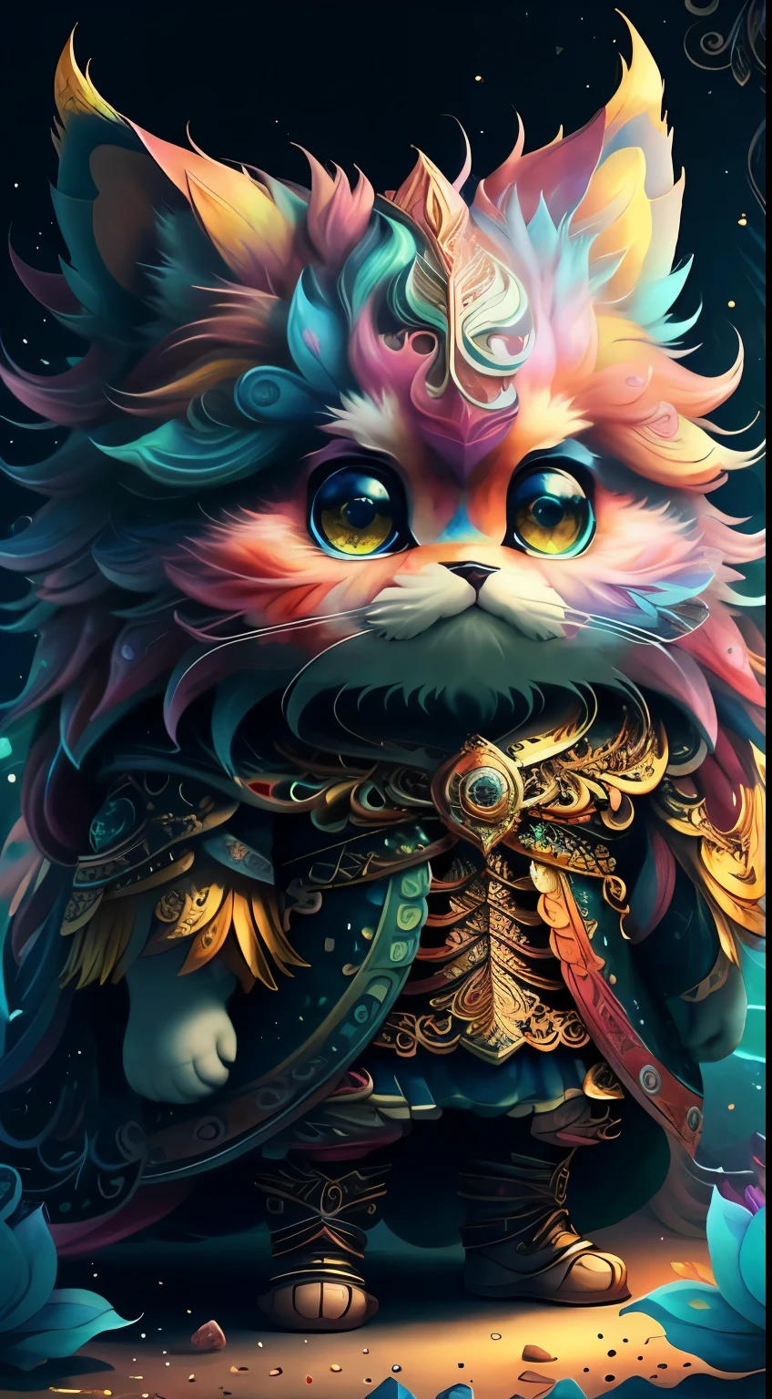 art by、Fractal art、Chibi, Beautiful fece、colourfull、 masterpiece、top-quality、top-quality、Official Art、Beautifully Aesthetic、((8K Ultra Real))