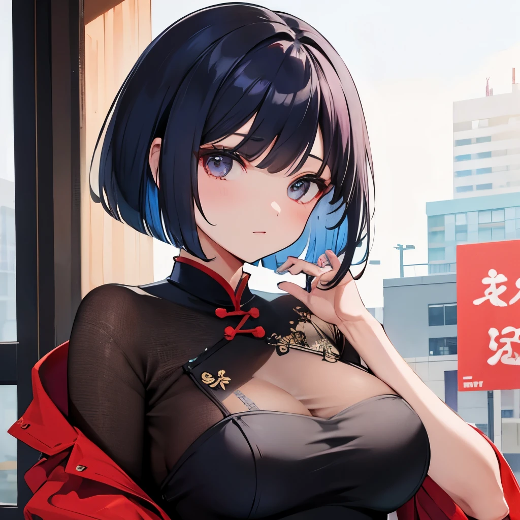 cheongsam clothing、Cool girl、hairstyle bob