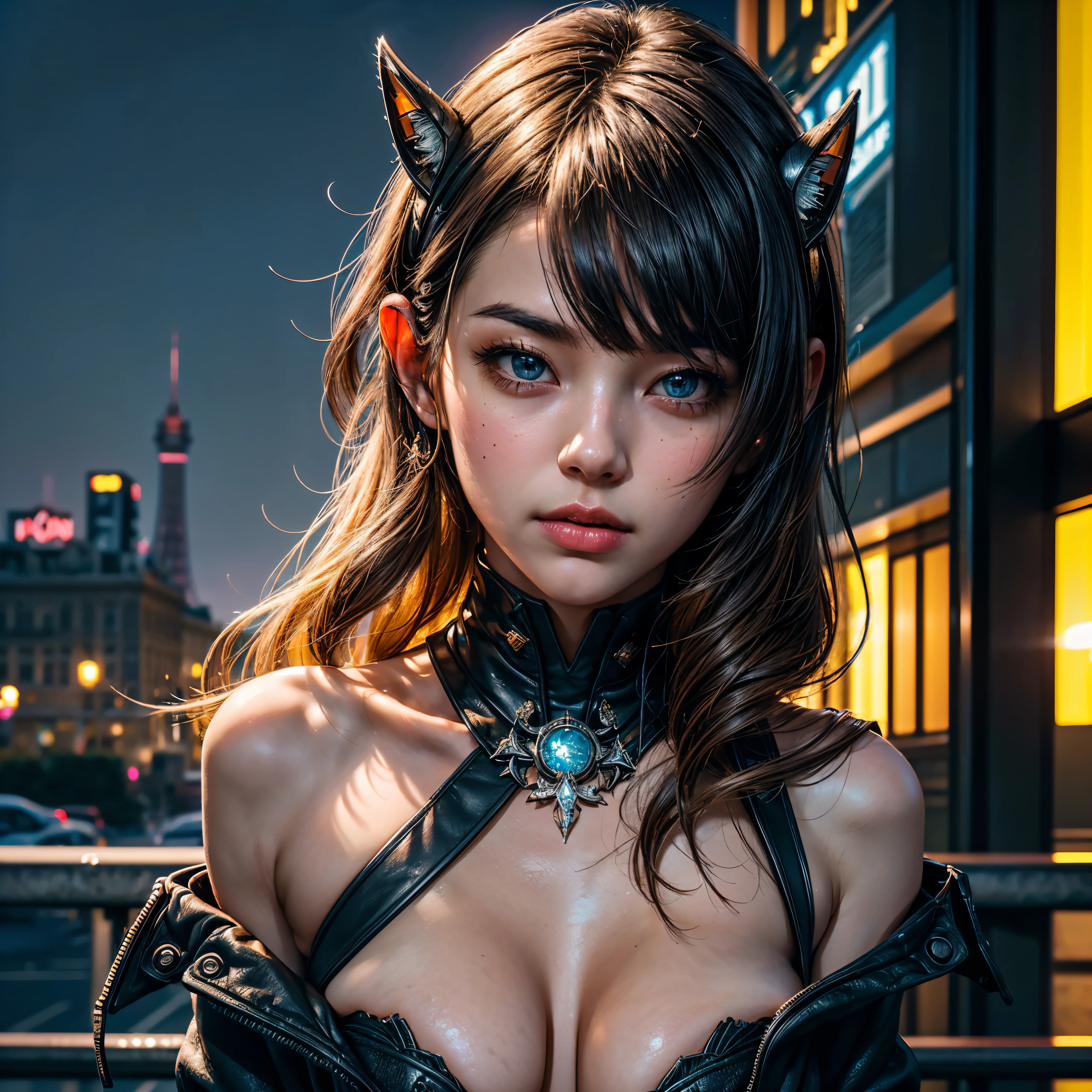 ((UnrealEngine5 epic masterpiece, ultra best high-quality, ultra high-detailed, ultra sharpness focus, ultra high-resolution, ultra high-definition, UHD, HDR, vibrant DSLR vivid moonset)), colorful lighting, Evelyn Celebrian, blackess elf tanmed skin epic eyes breasts pubic tattoo, looking at viewer, Epic Cute, Eiffel reflection varies multi etc. --v 6 --s 1000 --c 20 --q 20 --chaos 100