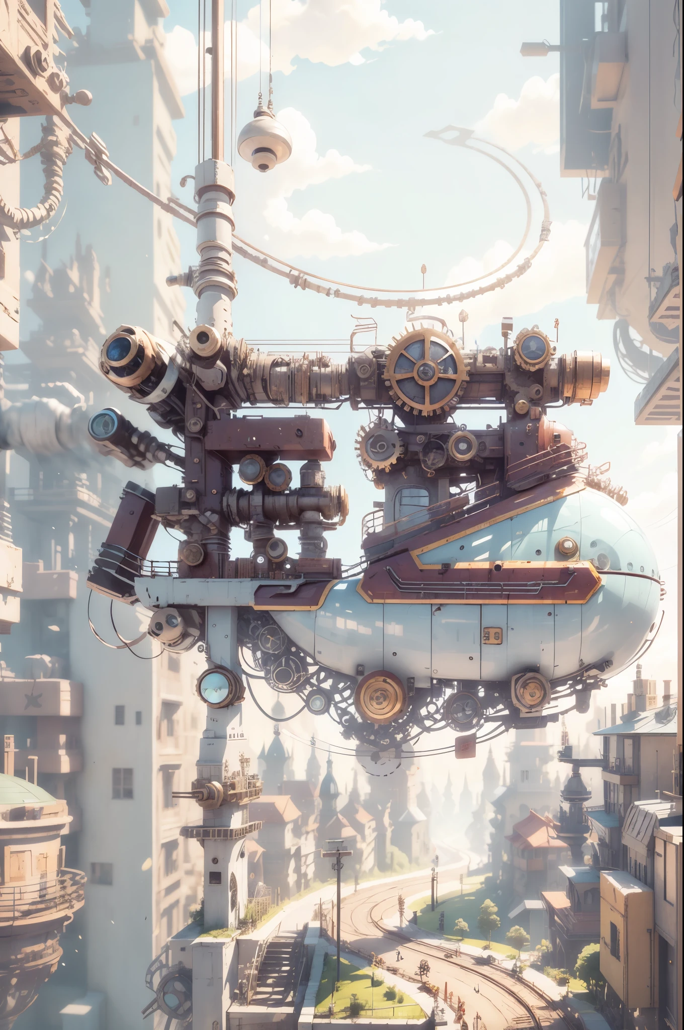 (number art,steampunk),Metal signs, gears, wires, cables, sparks, screws, (3d sculpture,rendering by octane,volumettic light,Natural soft light,), (super delicate:1.2, lose focus:1.2, extremely colorful, Cinematic Lighting, Chiaroscuro,Ray Tracing), Masterpiece, super rich,super detailed,8k,meccog, 3ddianshang\(style\)