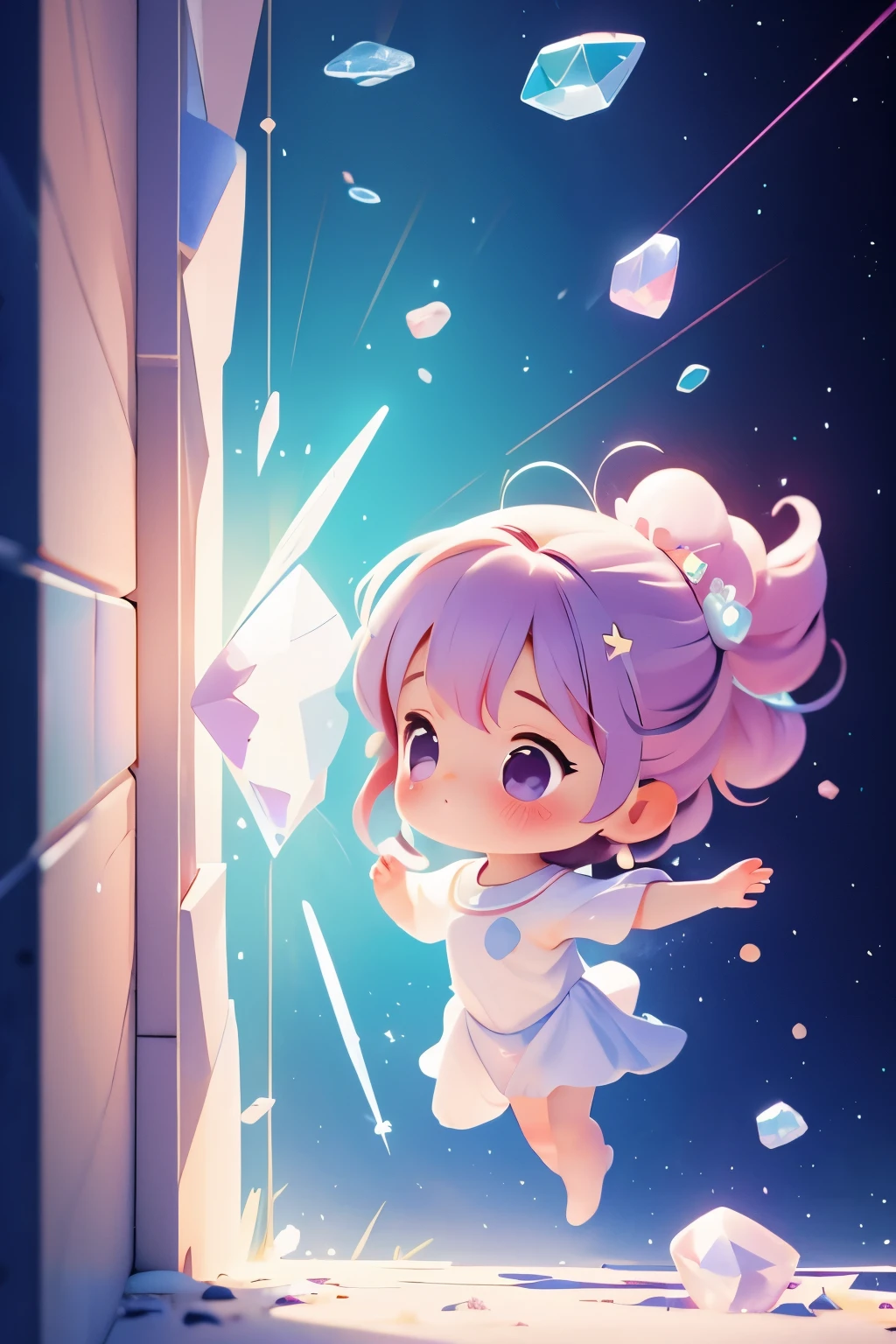 out-of-body girl、pass through the wall、Crystal clear body、pastel space