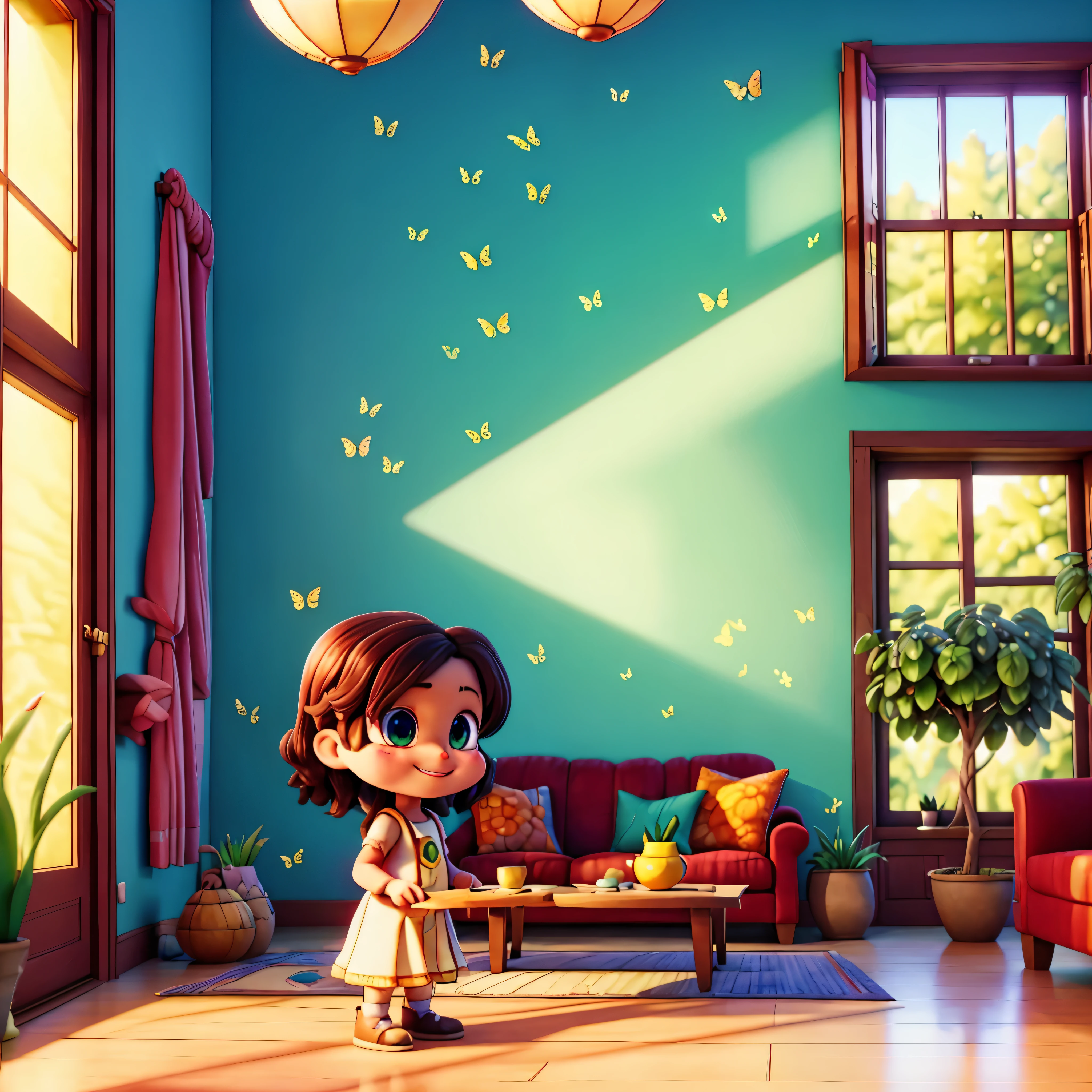 Nebula starry_sky Day sunset epic sunrise spacious sunshine Painting Wall, Boy: Miguel, approximately , short Disney style hair, brown eyes and smiling. Girl: Giovana, 2 years oldk hair and blue eyes. Scenario: Miguel and Giovana are in a cozy little house in the valley, in the background a sunny day, highlighting the sun. Unrealengine5 ultra masterpiece ❤ meticulously intricate ultra_high-details ultra_high-def ultra_high-res ultra_high-quality optimal ultra_sharpness ultra_Pro-photo-realistic cgi vfx sfx reflex Octane_rendered extreme improved UHD focus XT3 accurate DSLR HDR romm rgb pbr 3dcg fxaa blay vivid colors-coded anti-aliasing fkaa txaa rtx ssao opengl-shaders glsl-shaders post-processing post-production cell-shading tone-mapping perfection volumetric Lightning contrast Cinematic sunlight backlight global illumination sunflower luminescence Crystalline invoke magic monarch monstrous creature sundrop onyx summon transparent ruby Tourmaline pearl opal fleuraison monster butterfly reflection windows strange "Wall-Paint" glow lazuli flash Earth saturate hearth SunOven blooms grapes floraison Tattoo half-naked nsfw varies multi etc. --v 6 --s 1000 --c 20 --q 20 --chaos 100