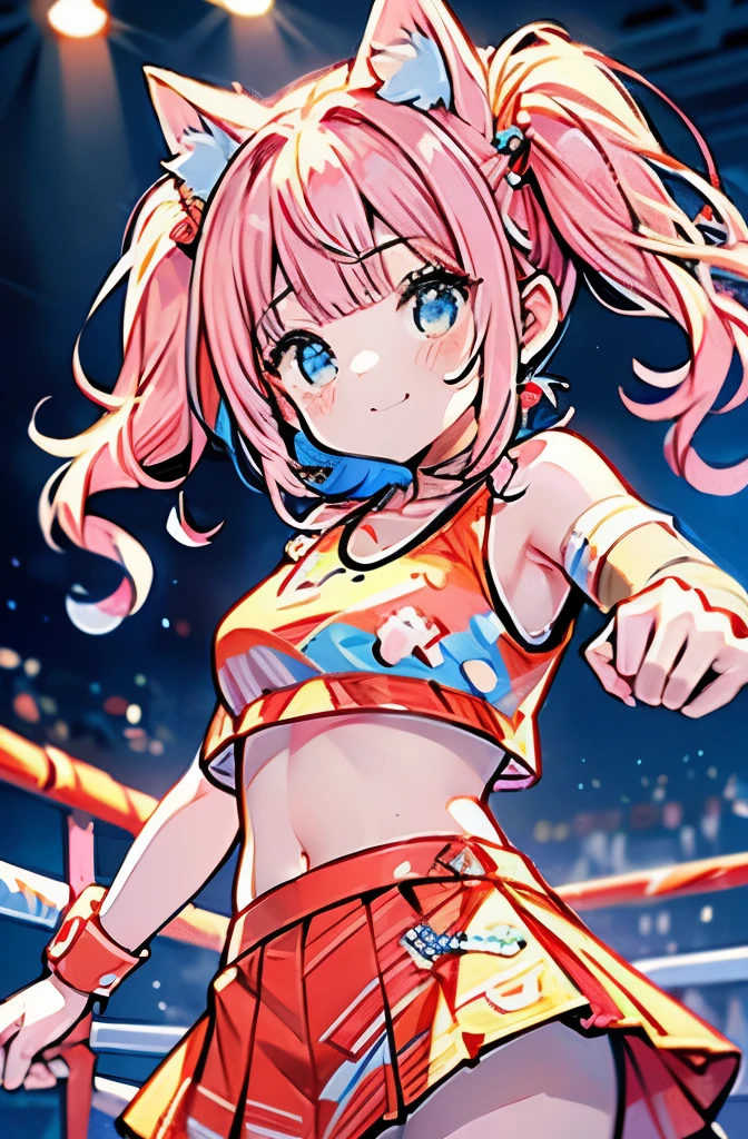 boxing、 girl、、belly button、stomach、skirt、Cat ear、cute