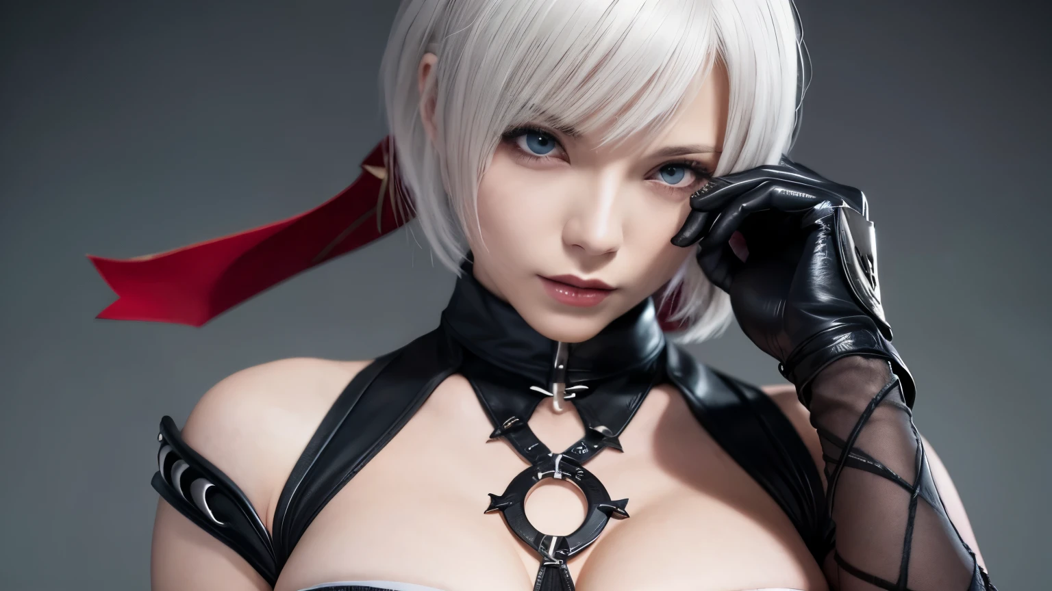 Ivy Valentine, Soul Calibur, Short hair, White hair, y, Submission, Tiexcited, High details, 4K