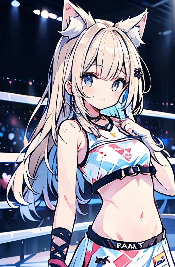 boxing、 girl、、belly button、stomach、skirt、Cat ear、cute
