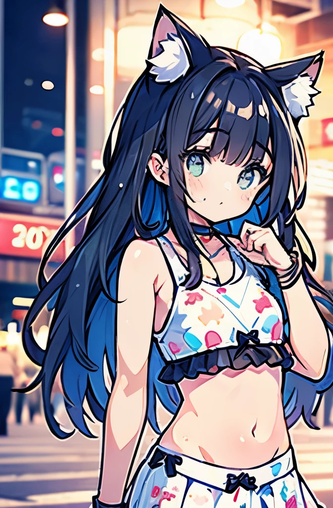 boxing、age girl、、belly button、stomach、skirt、Cat ear、cute