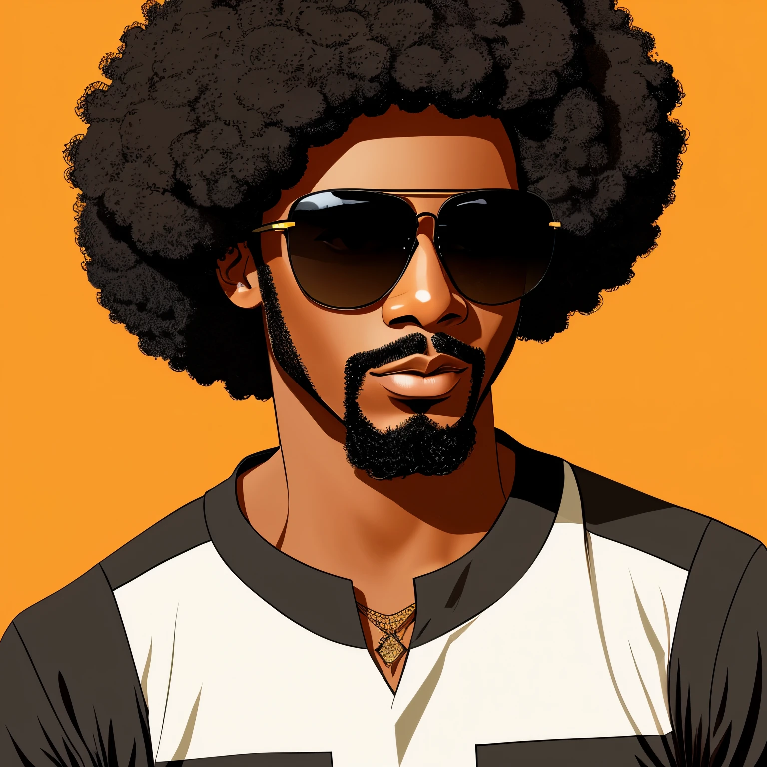 illustration funk sole black man sunglasses afro
