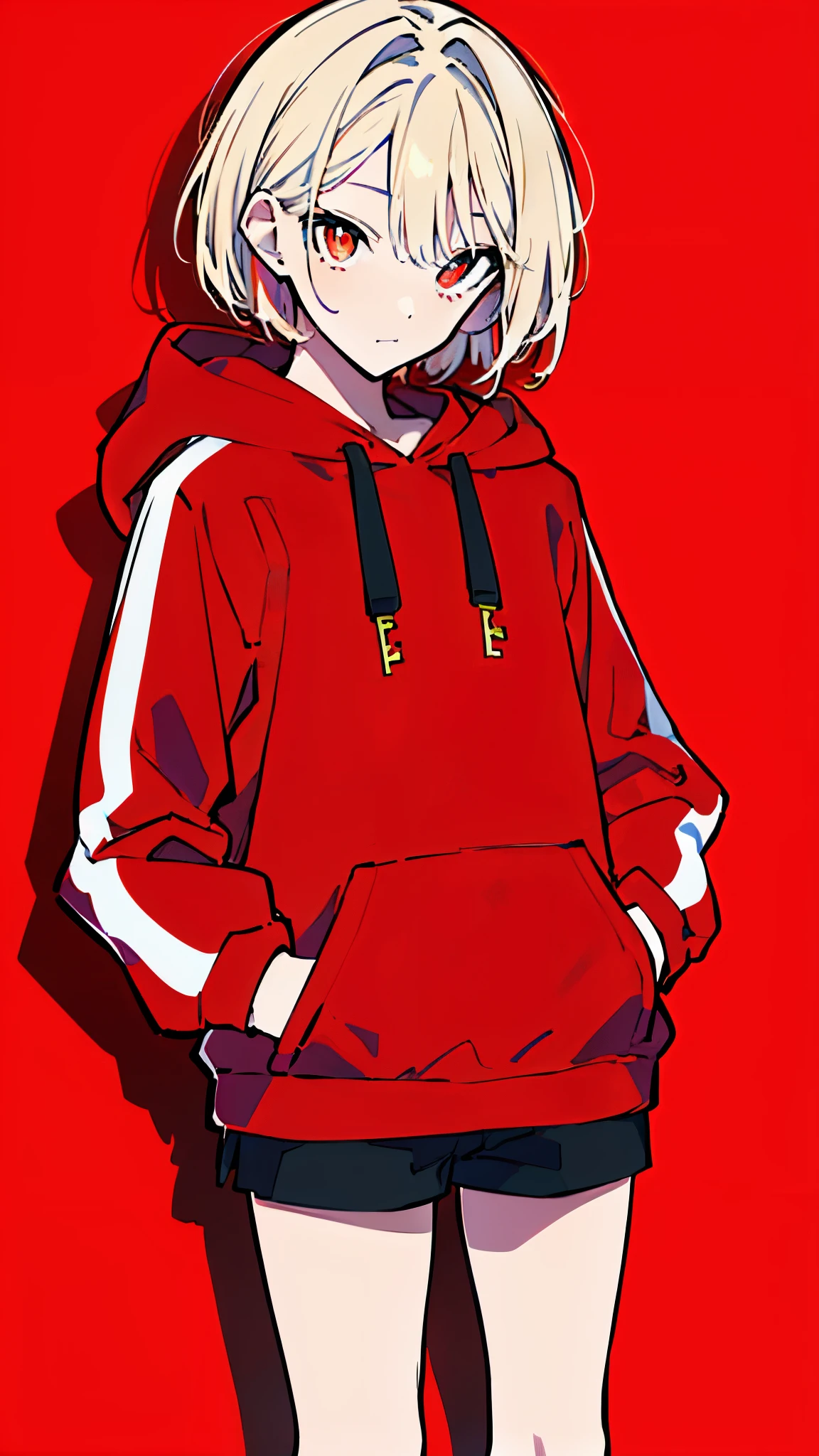 portrait, solo, 1boy, looking at viewer, embarrassed, windbreaker, simple background <lora:Masami_Kurumada_style_v02.09:1>