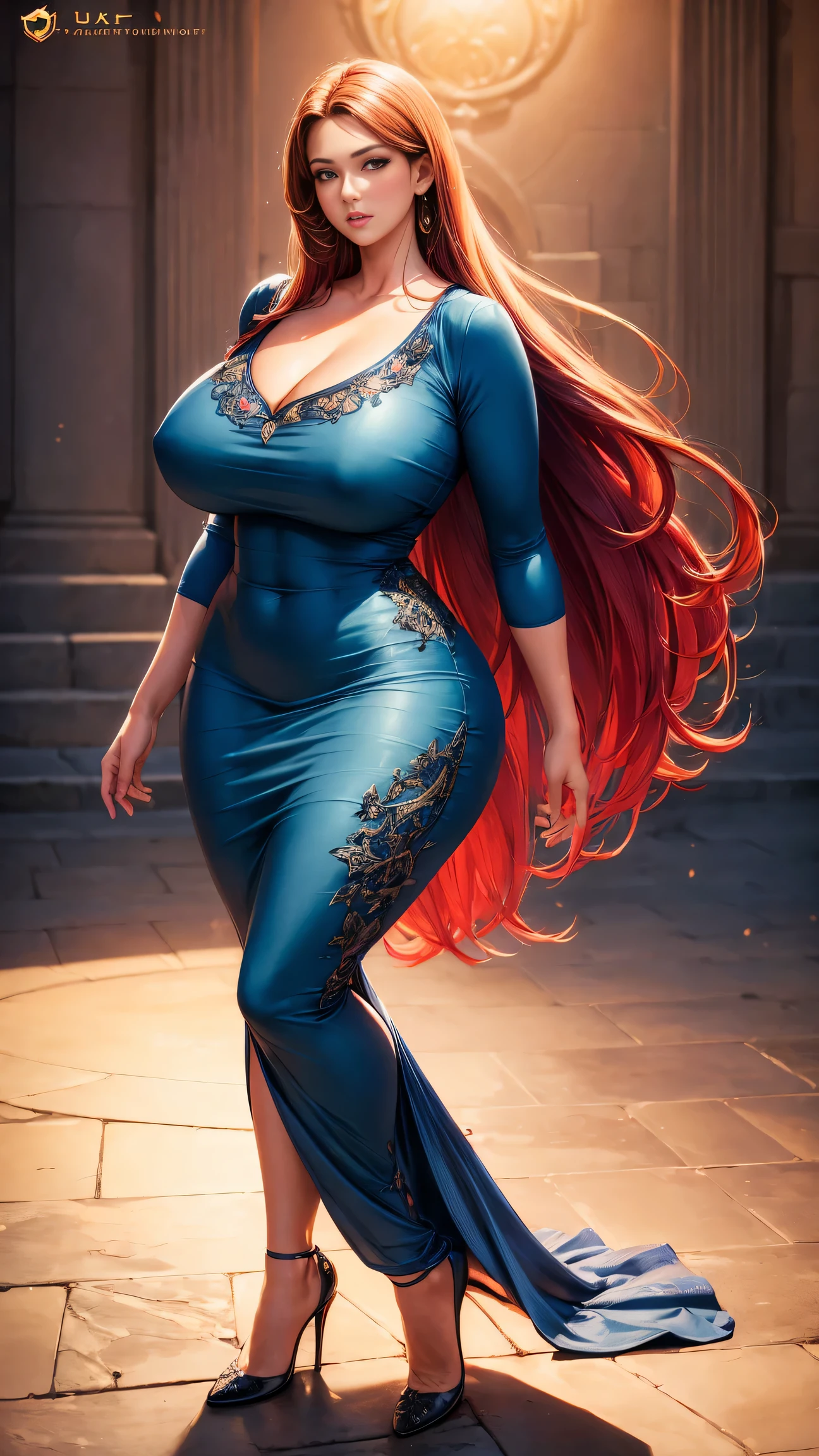 (best quality, ultra-detailed, realistic:1.37),portrait,voluptuous woman,flower,tight dress, Random dress color, passionate look,large buttocks,vibrant colors,soft lighting, standing, full body view, extreme tall, long legs, very tall, tall,