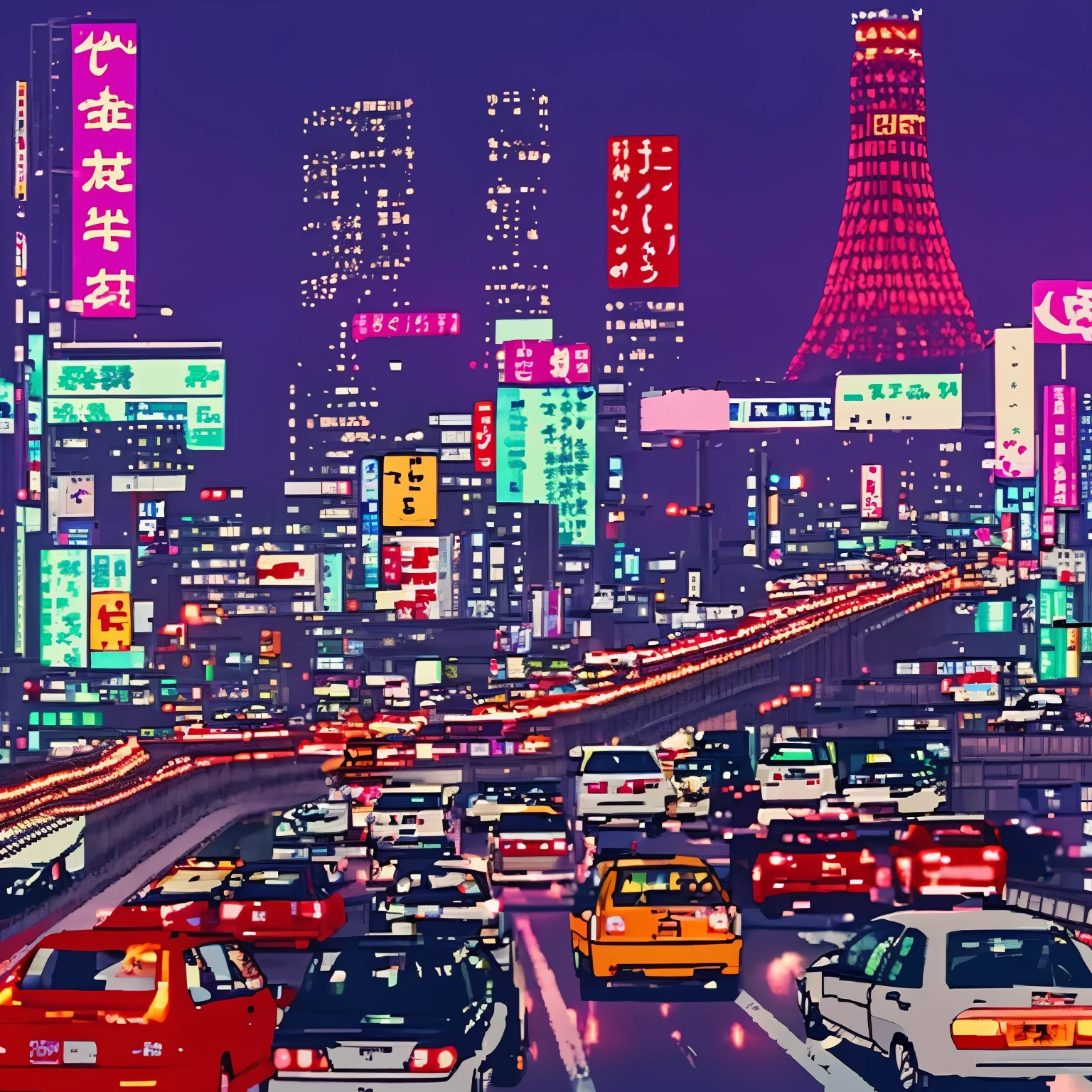 Tokyo、City Pop、Highway、Cars that run、night view