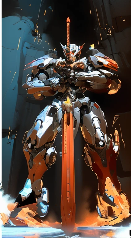 In the world war, he turned into a mecha castle and fought very hard. The sky was full of technological elements.