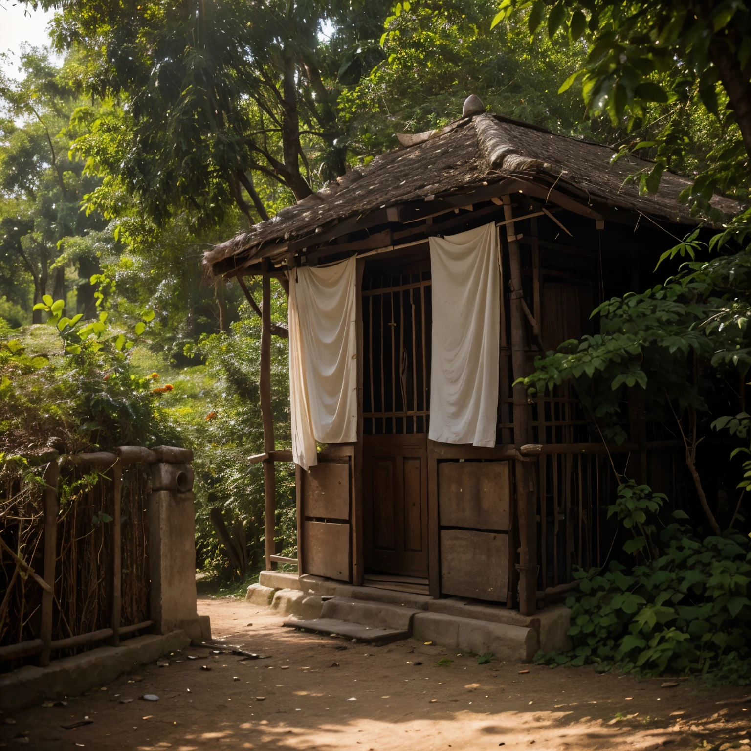 Bush in an Indian village in a forest
