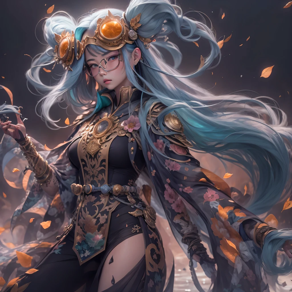 Chapter 3679 The Year of Cyberpunk(masterpiece,HD,超HD,32k lotus root starch)Bright purple flowing hair,autumn pond, lotus root starch color, Asian (Michiko), (silk scarf), fighting stance, looking at the colorful balloons, Orange gradient long hair, ((Thick frame reflective jade windproof goggles))Floating bright purple, Fire cloud gold headdress, Chinese long-sleeved gold silk garment, (Abstract ink splash:1.2),mars background,lotus(realistically:1.4),bright purple hair,Smoke on the road,The background is very ivory、pure, high resolution, Detailed wind protection goggles, RAW photos lotus root starch, Sharp Re, Nikon D850 film photo by Jefferies Lee 4 Kodak Portra 400 camera F1.6 guns, rich and colorful, Super real、Vivid texture, dramatic lighting, Unreal Engine Art Station Trend, Silicon Nest 800